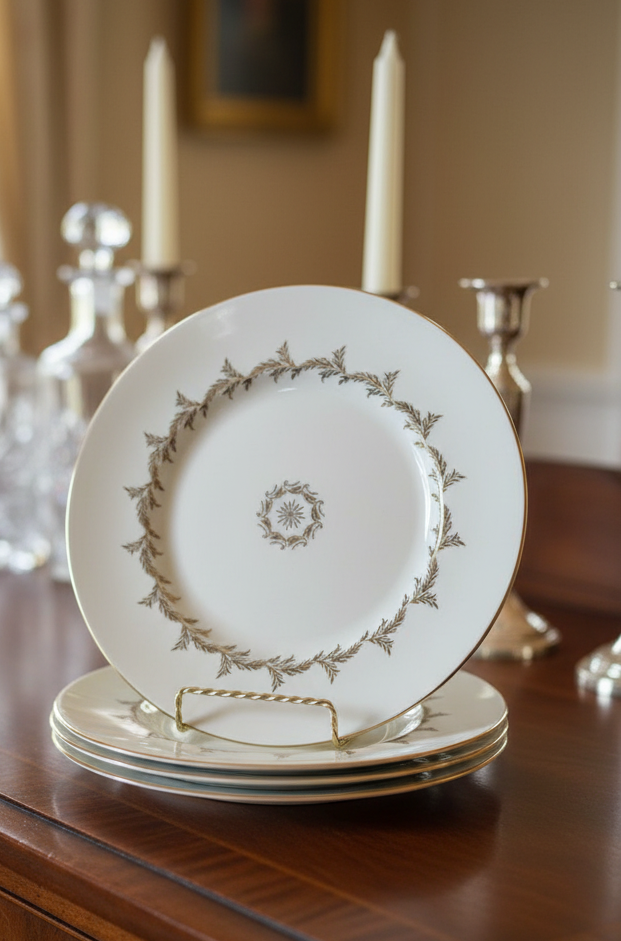 6 Royal Tuscan England GOLDEN REGENCY Dinner Plates Fine Bone China Circa 10.5”