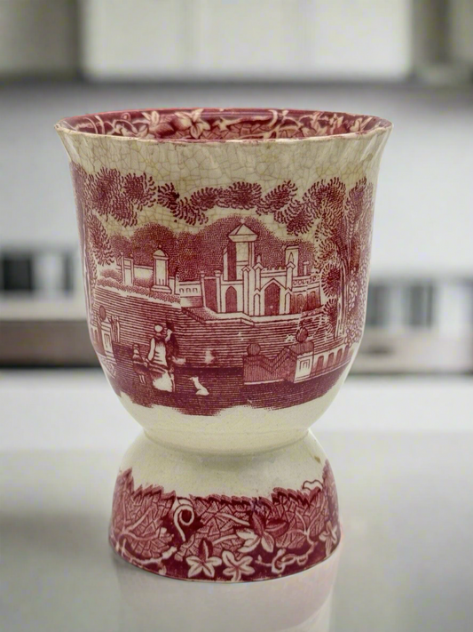 ANTIQUE MASON’S VISTA RED TRANSFERWARE DOUBLE EGG CUP 4”