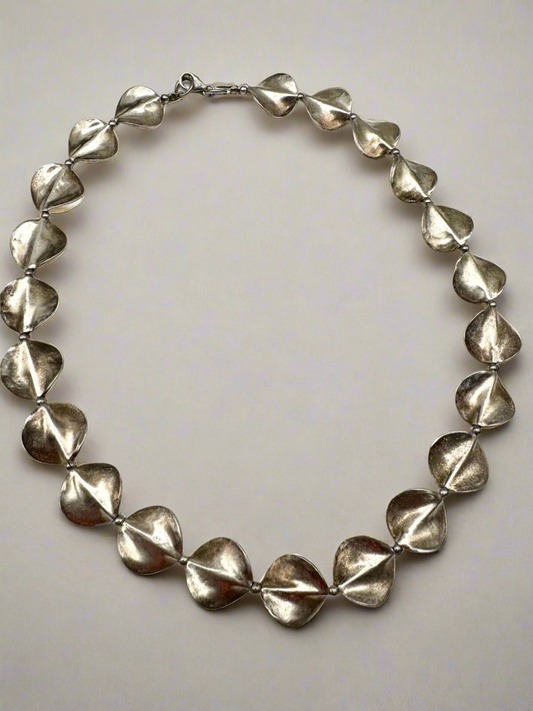 Scandinavian Style Sterling 925 Modernist Necklace VINTAGE Artisan