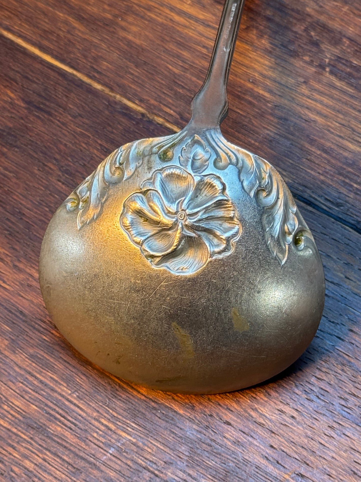 Antique Art Nouveau Silver Plate Ladle Wm Rogers & Son AA Nickel Silver