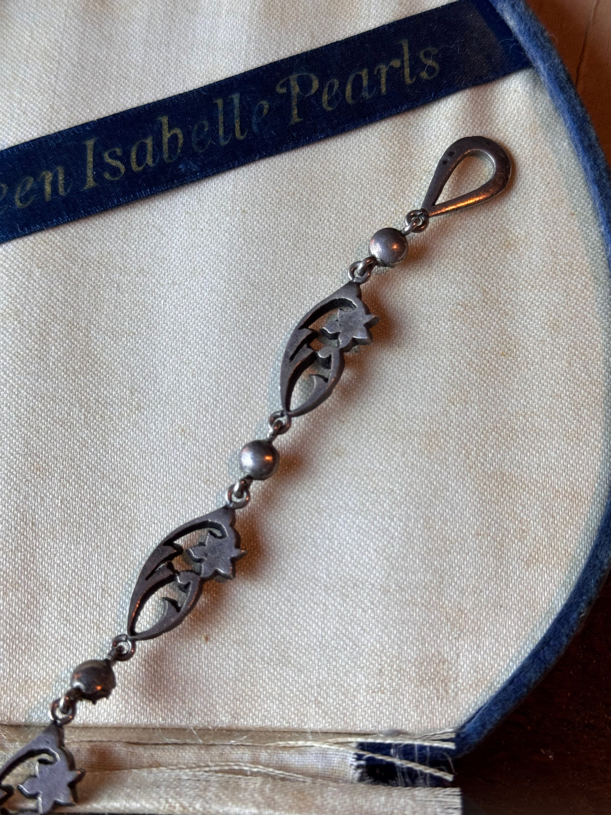 FRENCH Georgian Style Saint Esprit Antique Foiled Paste Festoon Necklace