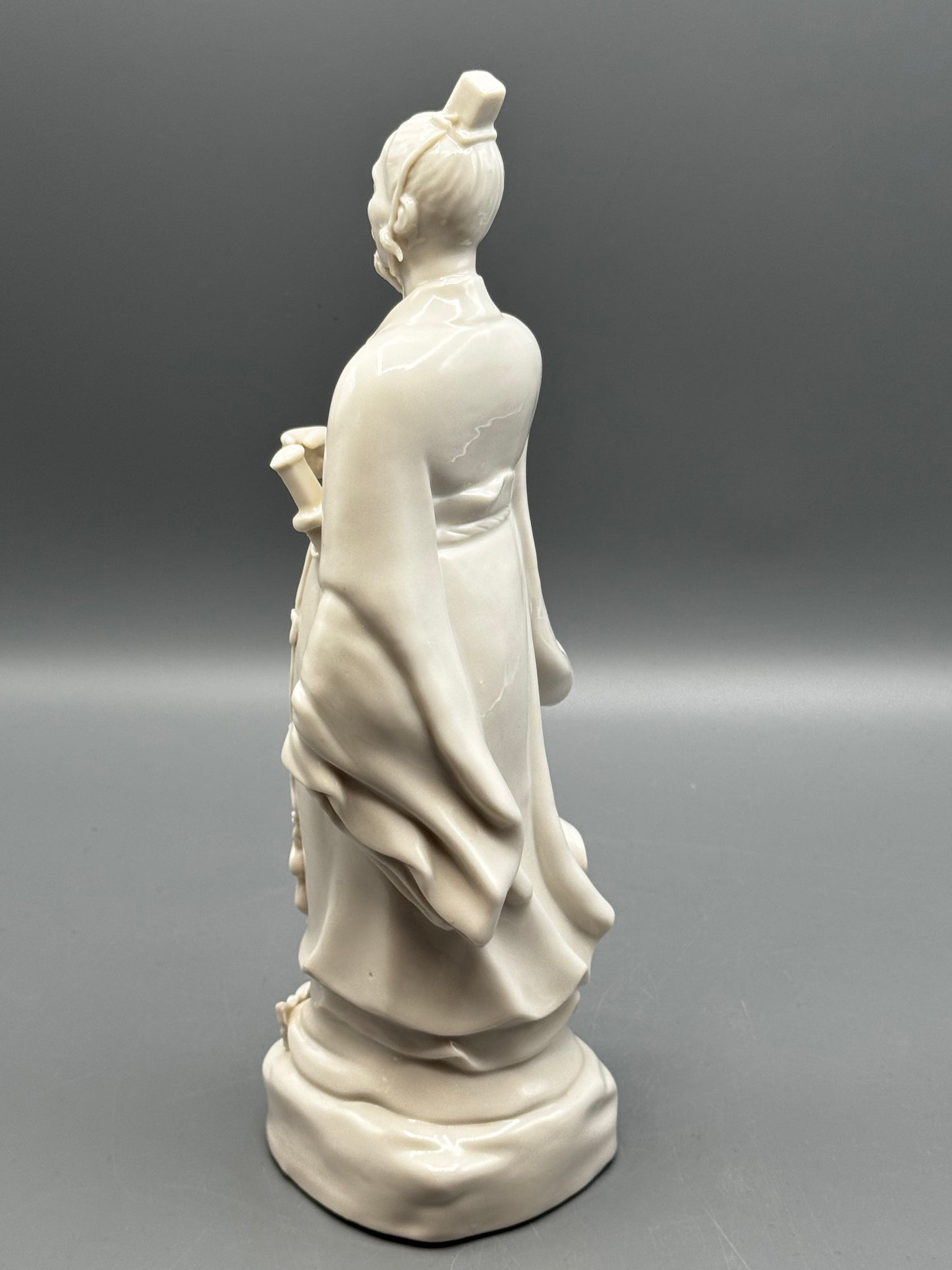 Vintage Blanc de Chine Scholar Figurine Standing Chinese Gentleman 11”