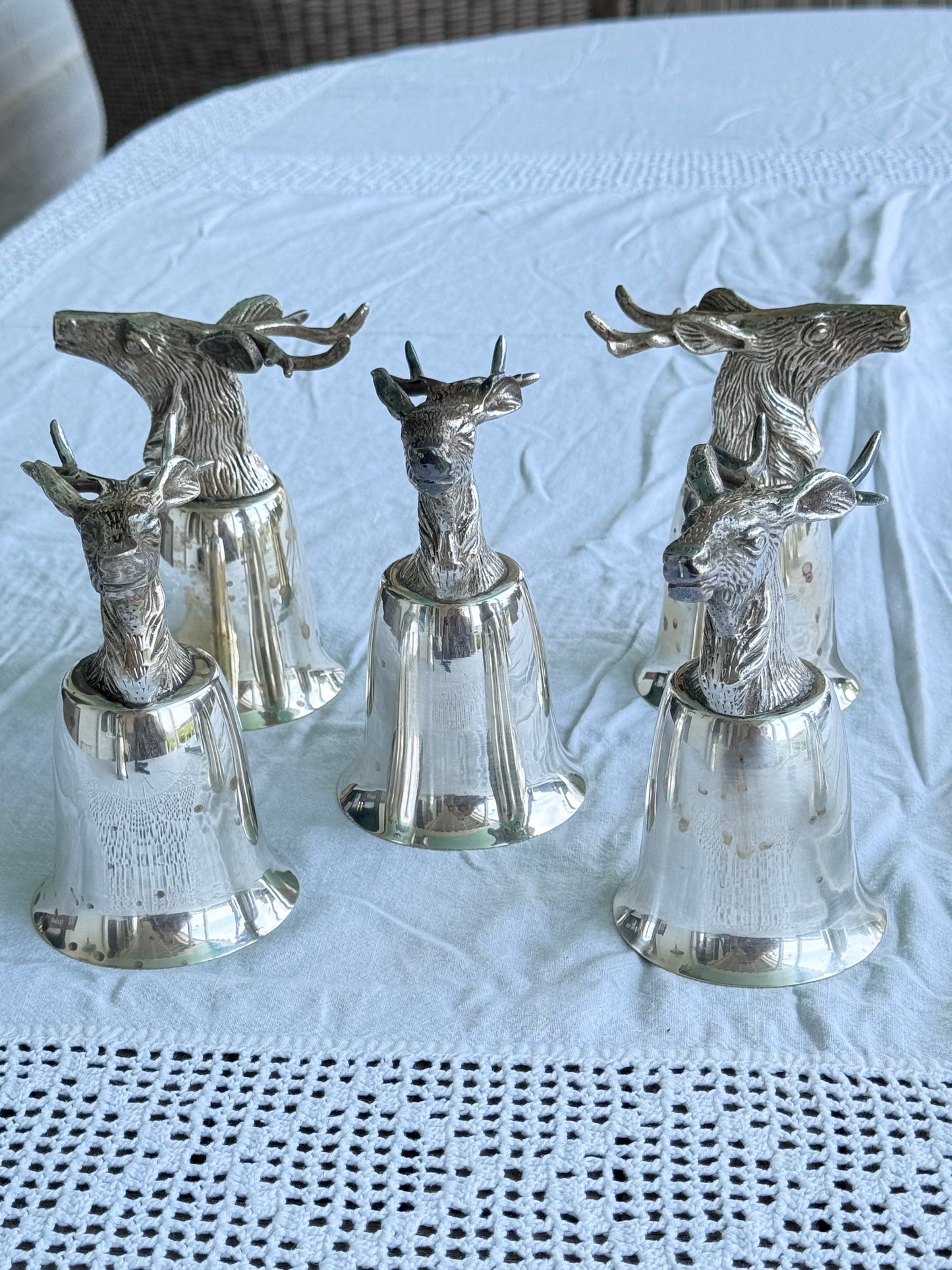 1 x Vintage Stag Head Stirrup Cup Goblet Silverplate Hunting Barware Shabby Old Money Style