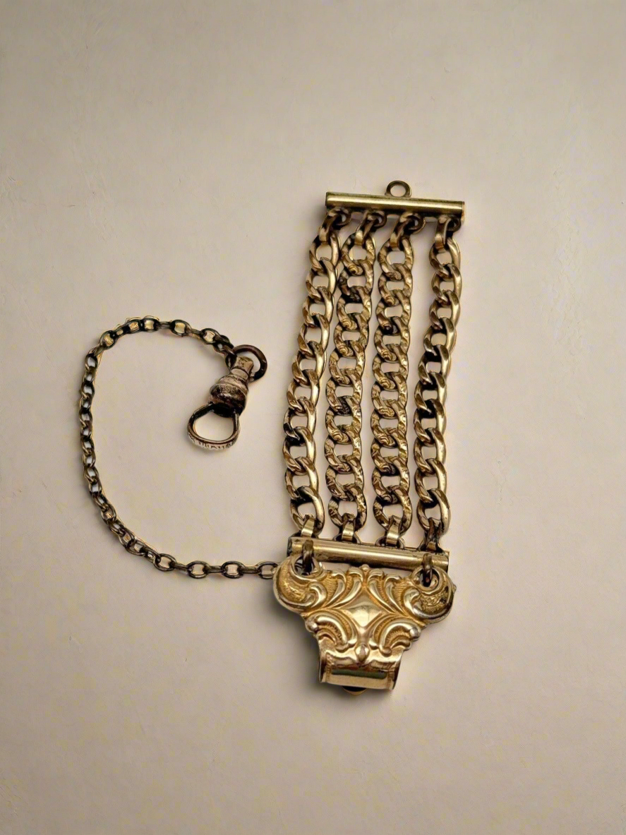 Edwardian Pocket Watch Strap F.M. Co Gold Filled ANTIQUE