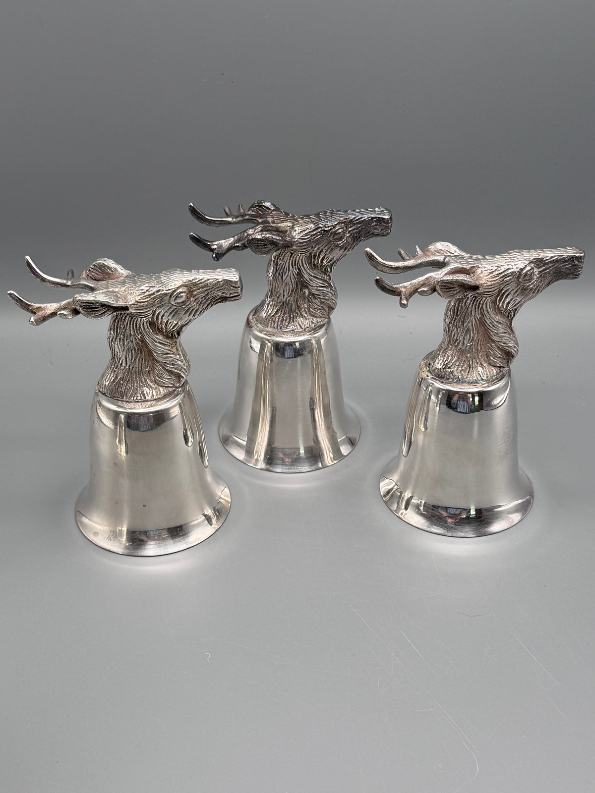 1 x Vintage Stag Head Stirrup Cup Goblet Silverplate Hunting Barware Shabby Old Money Style