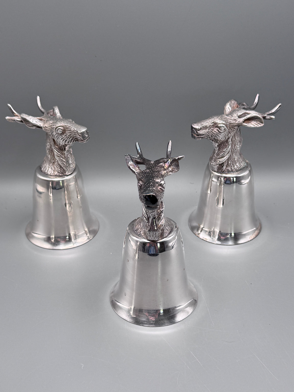 1 x Vintage Stag Head Stirrup Cup Goblet Silverplate Hunting Barware Shabby Old Money Style