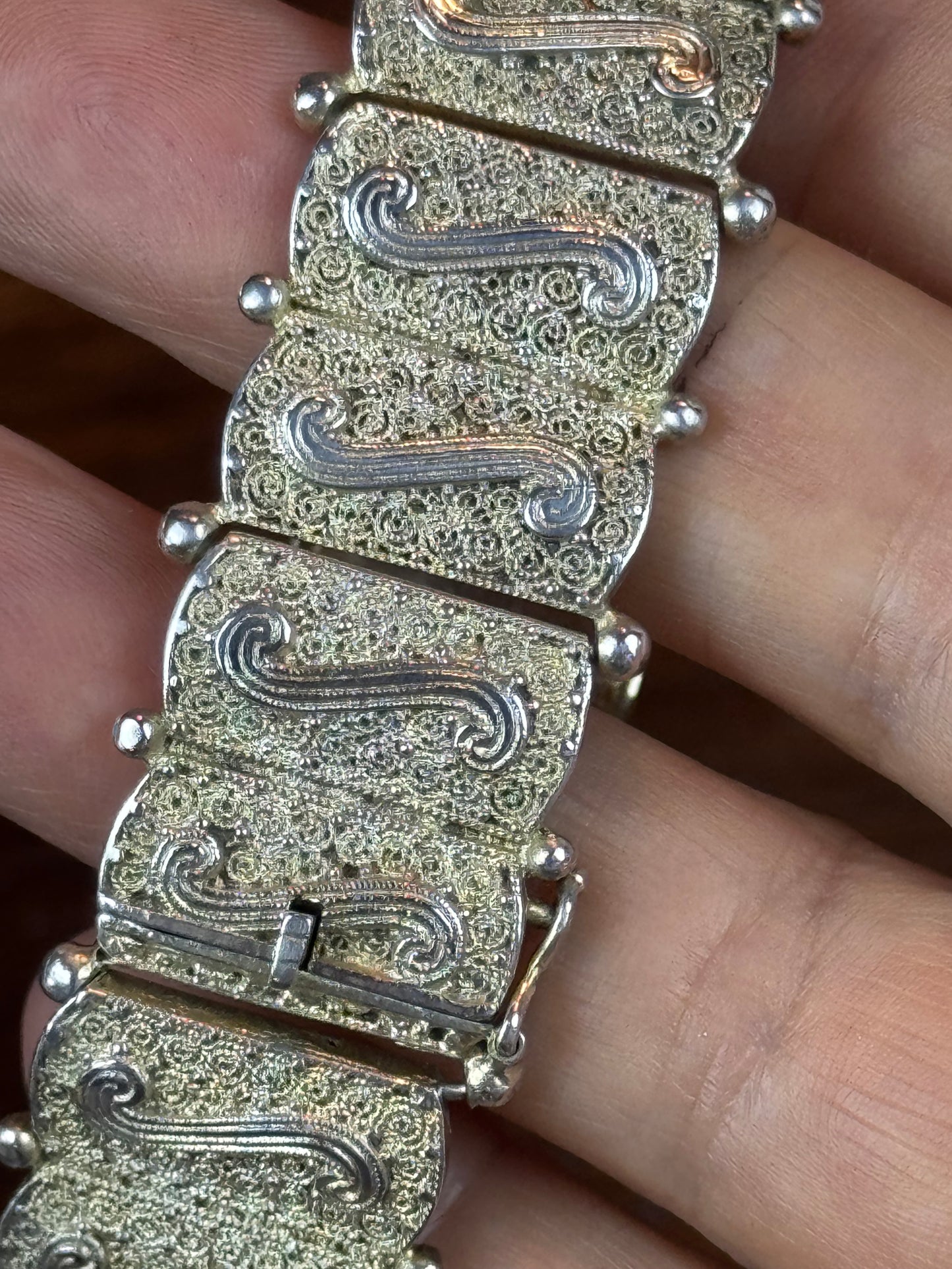 Vintage Theodor Fahrner 925 Sterling Silver TF Articulated Bracelet 44.5g
