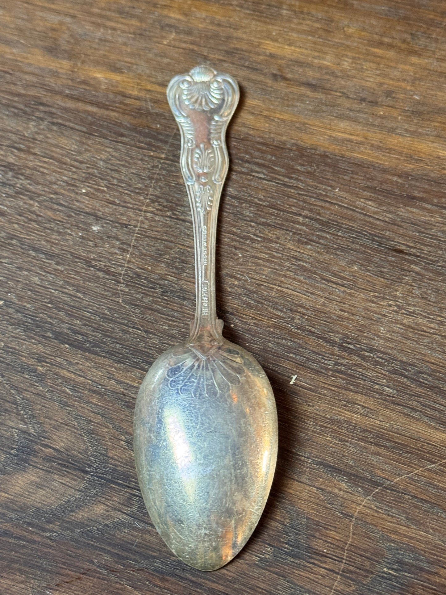 Vintage Reed & Barton Silver Plate Spoon 7” Shell Pattern