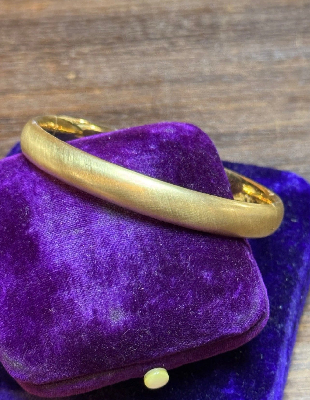 Gold-Filled Bangle Hinged Bracelet Laurel Engraved 7” VINTAGE  “12K GF”