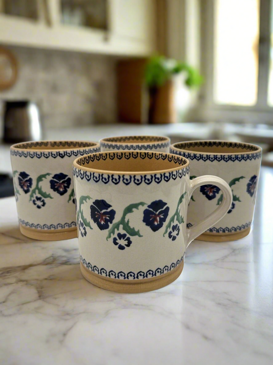 Nicholas Mosse Pansy Pottery Mug Set of 4