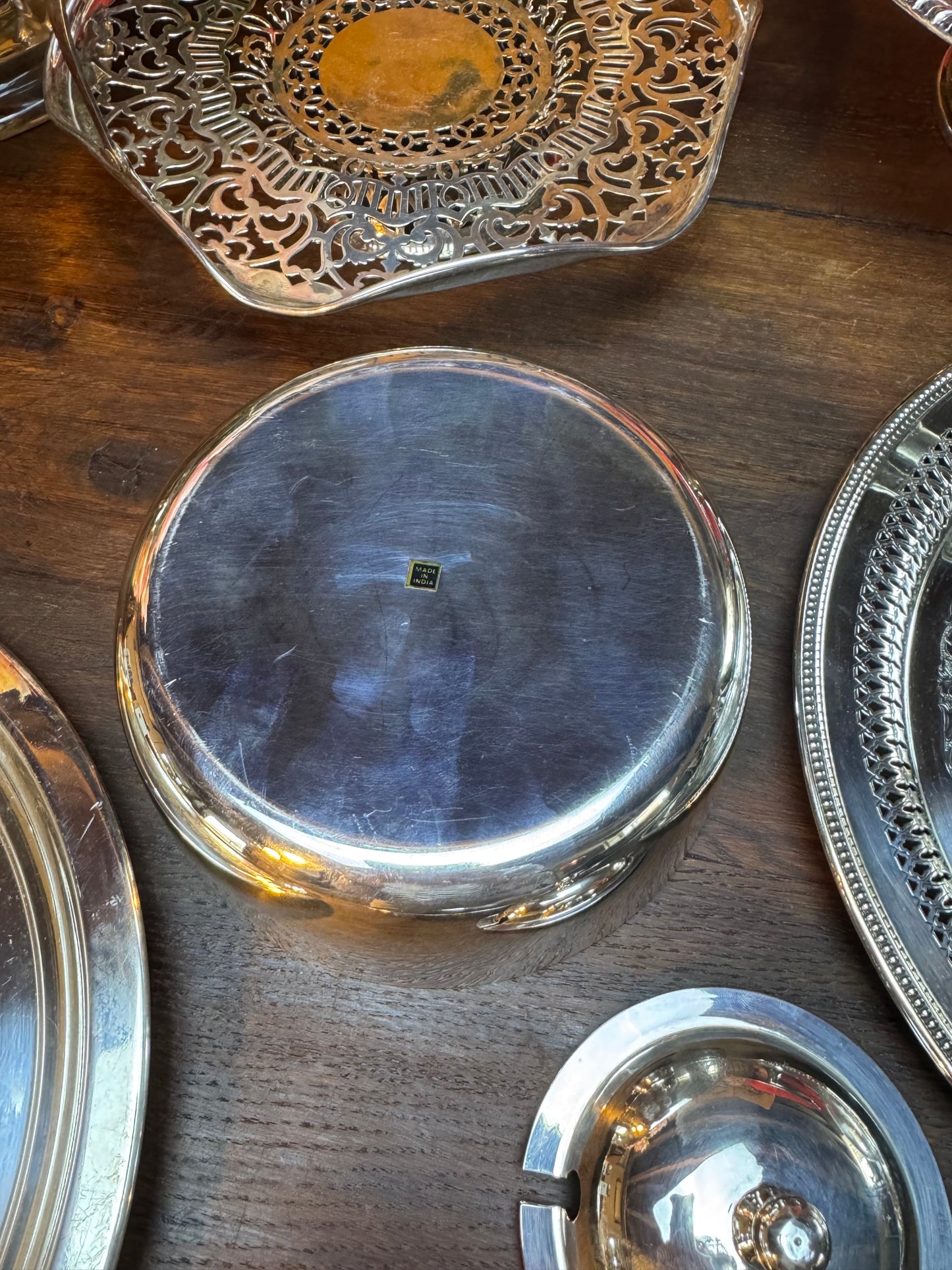 Vintage Silver Plate Caviar Server With Glass Insert & Lid CONTEMPORARY
