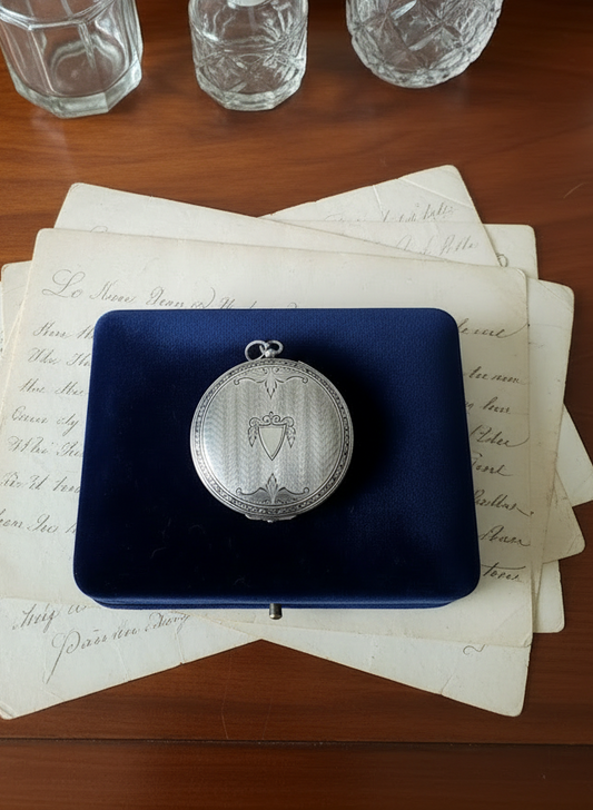 O.E.S Locket Pocket Watch Style Sterling Inscribed Mar 19. 25 Etc.