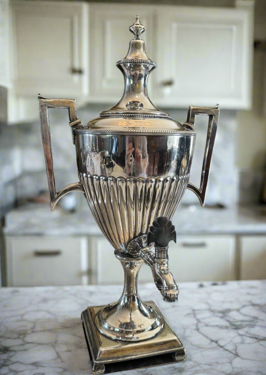 Antique Silverplate Urn Style Dispenser Early 19th Century Style