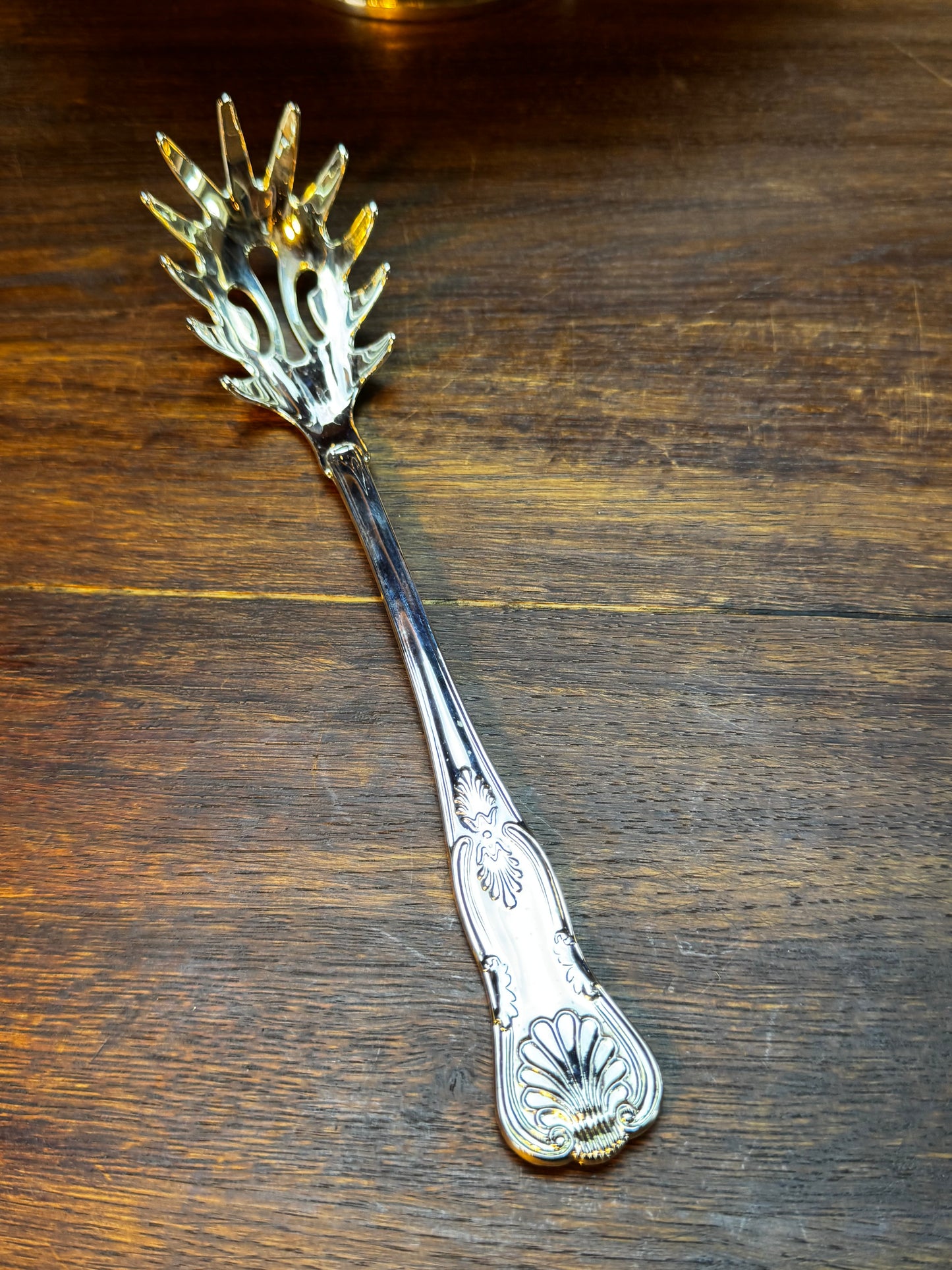 Vintage Silver Plate Pasta Server Kings Crown Pattern