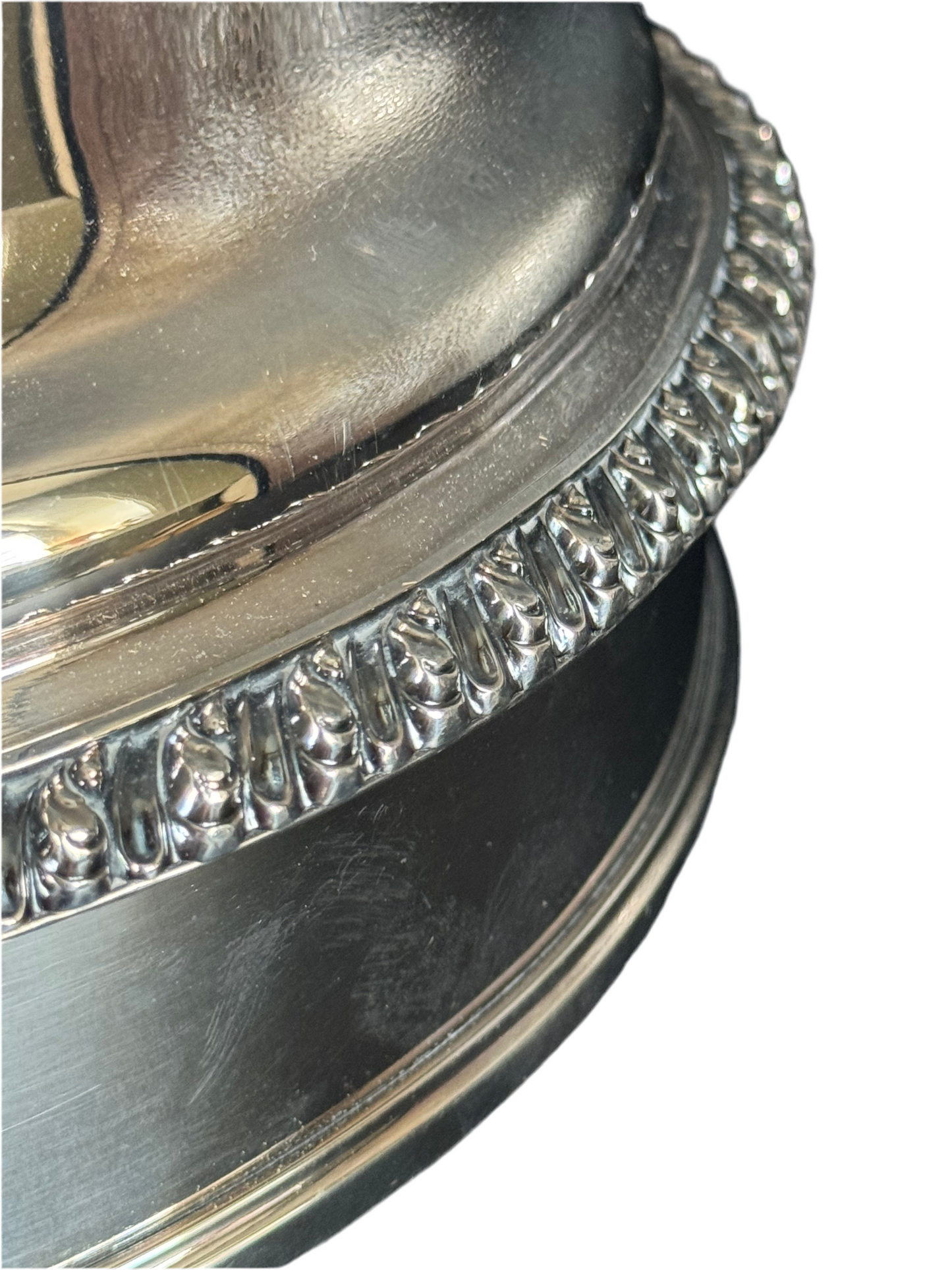Large Sheffield Plate Georgian Style Meat Dome with Removable Handle Ca 15.75” x 11.75” x 12” SUBSTANTIAL