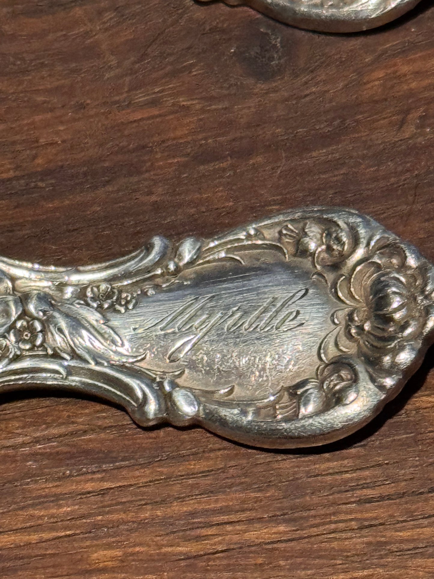 Antique Wallace Silverplate Serving Set Myrtle Engraved Spoon Fork Floral