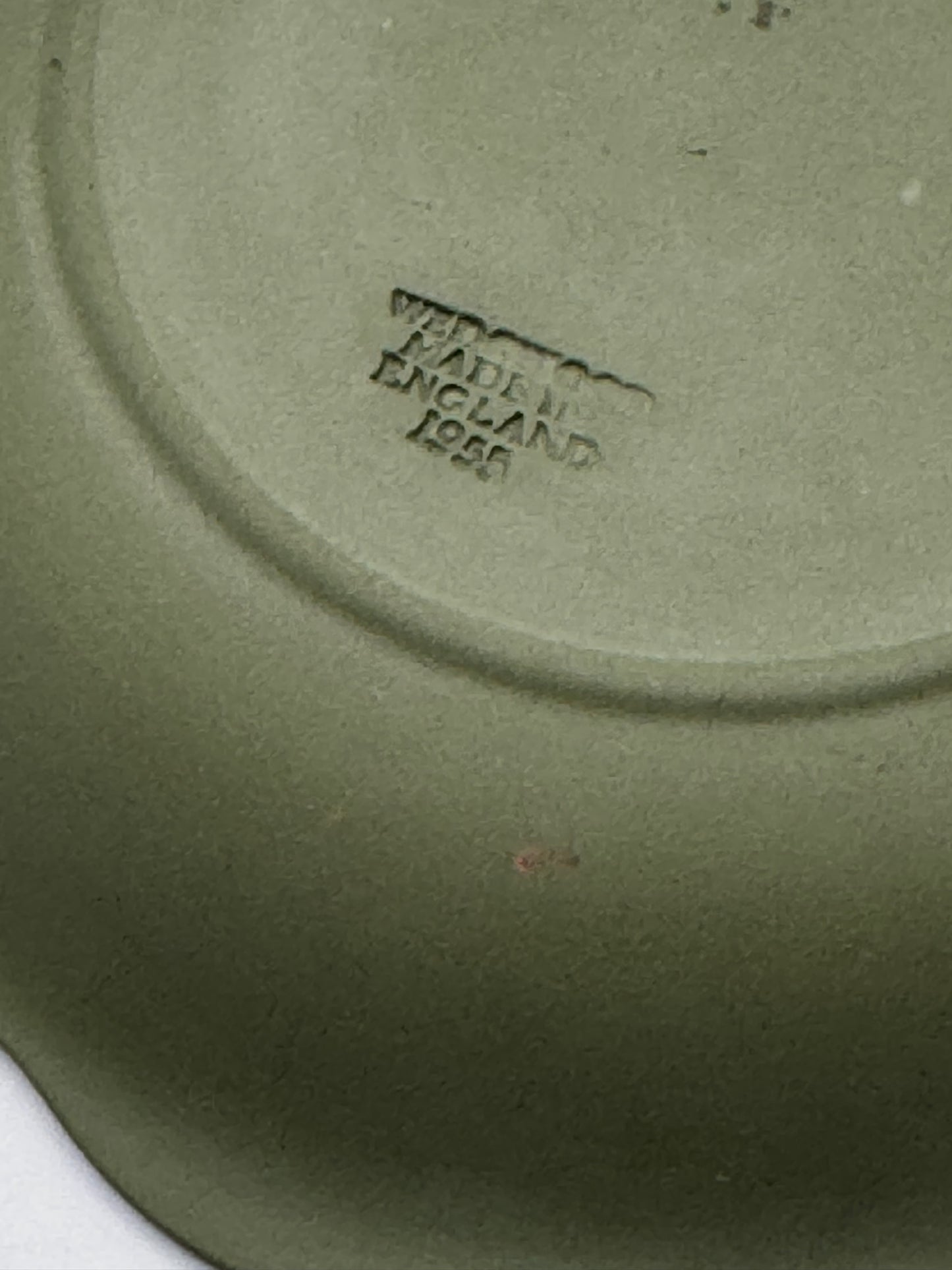 1955 Wedgwood Green Jasperware Mythological Trinket Dish England