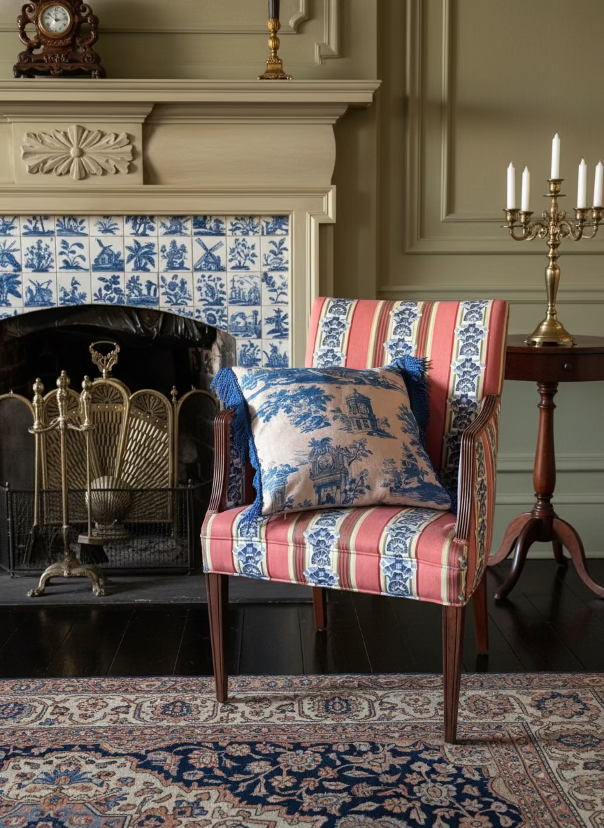 1 x Electric Blue Toile de Jouy Fringe Throw Pillow Cover – The Marialva Textile Atelier