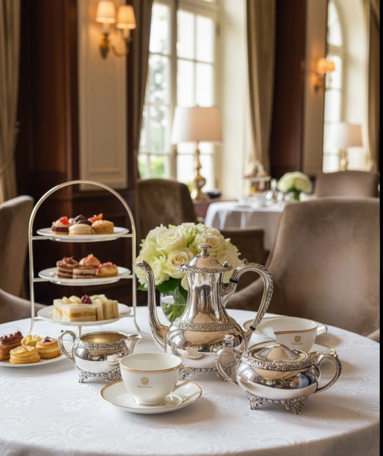 Antique Wilcox IS Silverplate Leaf Coffee Tea Pot Set Sugar Creamer Manor