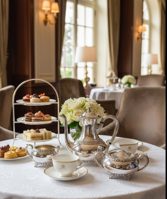 Antique Wilcox IS Silverplate Leaf Coffee Tea Pot Set Sugar Creamer Manor