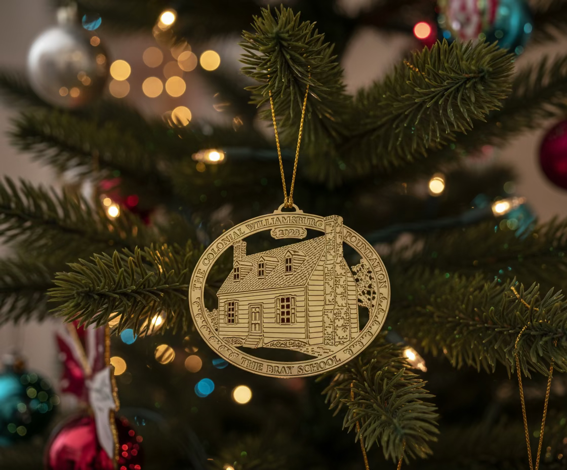 Colonial Williamsburg Annual Christmas Ornaments – Bray School & Draft Horse (Set of 2)
