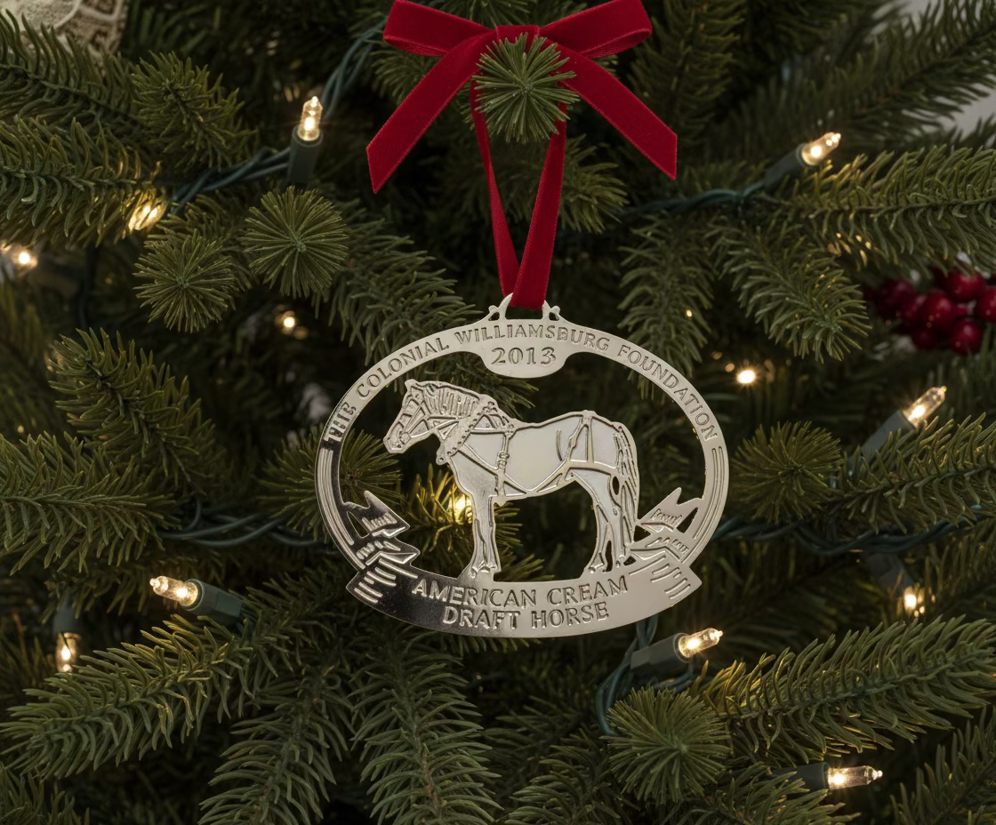 Colonial Williamsburg Annual Christmas Ornaments – Bray School & Draft Horse (Set of 2)