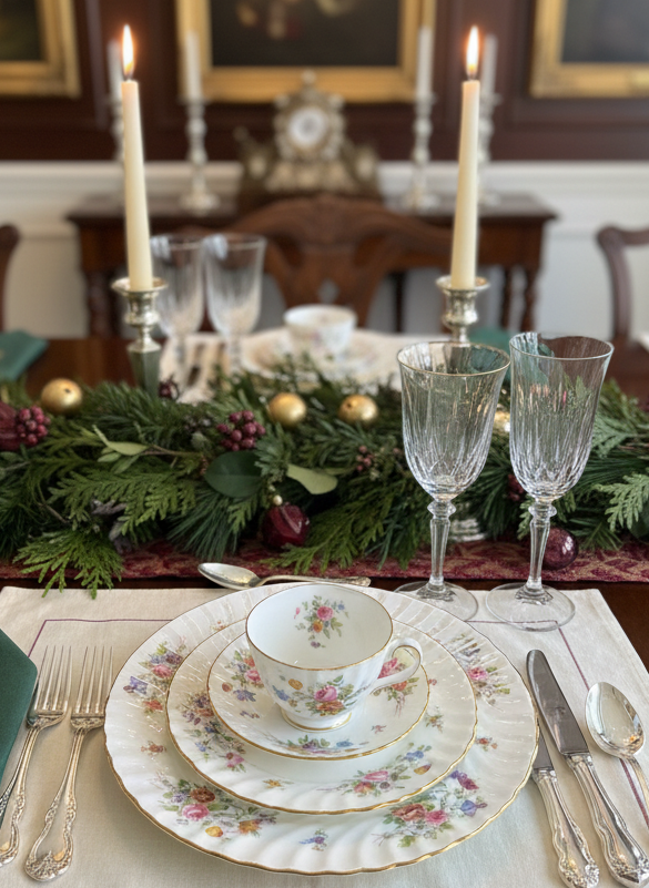 Vintage Minton “Marlow” Fine Bone China Service for 8 – 40 Piece Floral Gilt Dinnerware Set 💗