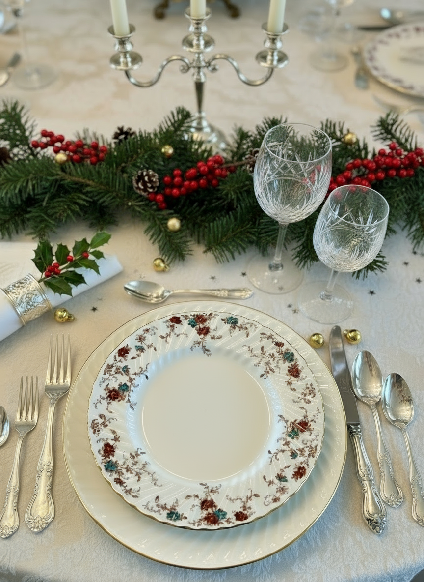 8 Vintage Minton Ancestral 10.5” Dinner Plates Bone China Made In England