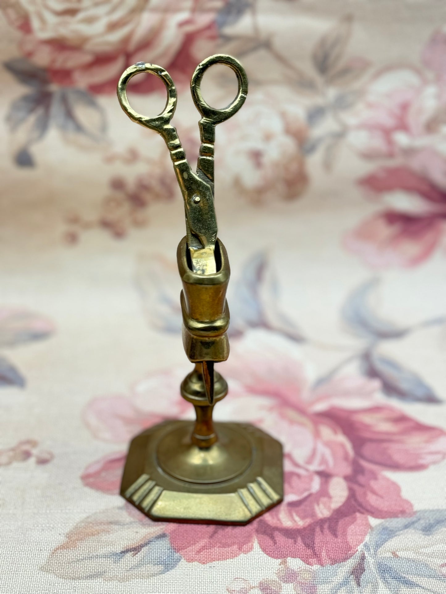 Vintage-Style Brass Candle Snuffer Wick Trimmer with Holder – Reproduction