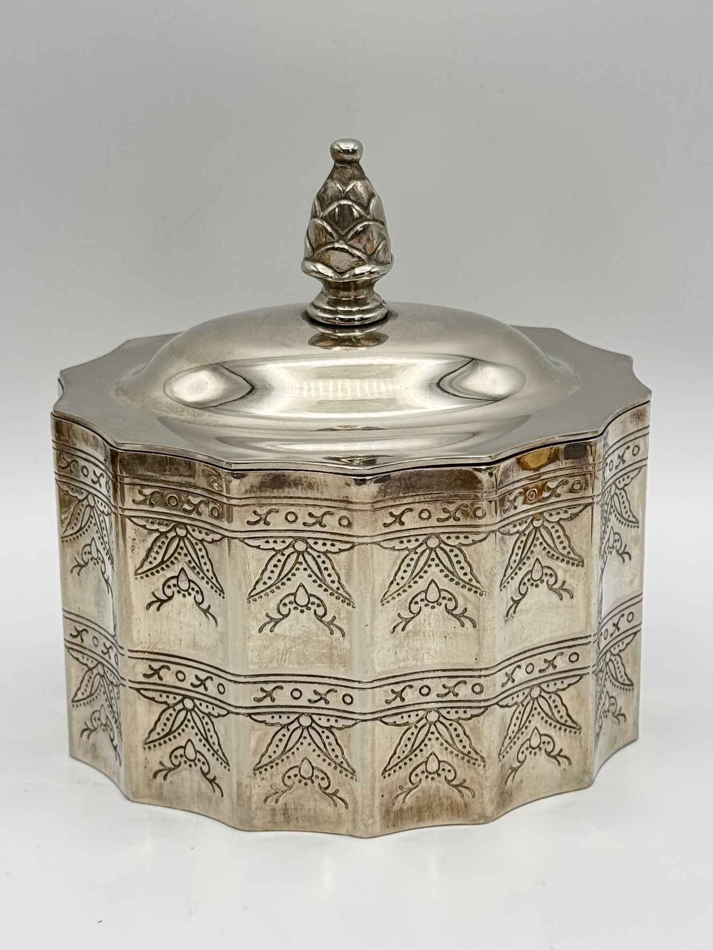 Vintage SILVERPLATE Jewelry Case Tea Caddy Style GODINGER Estate Find