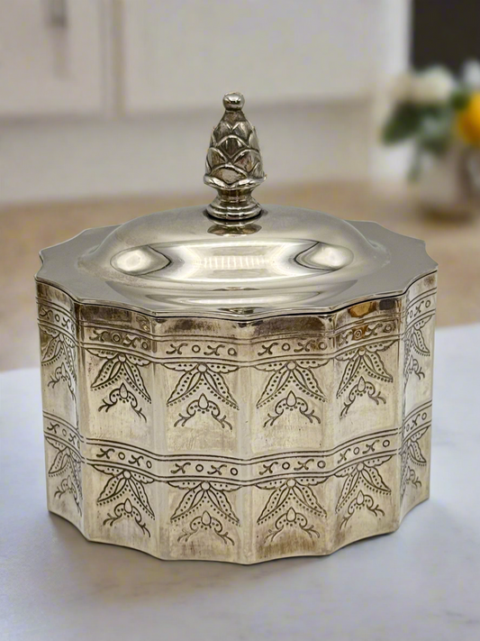 Vintage SILVERPLATE Jewelry Case Tea Caddy Style GODINGER Estate Find