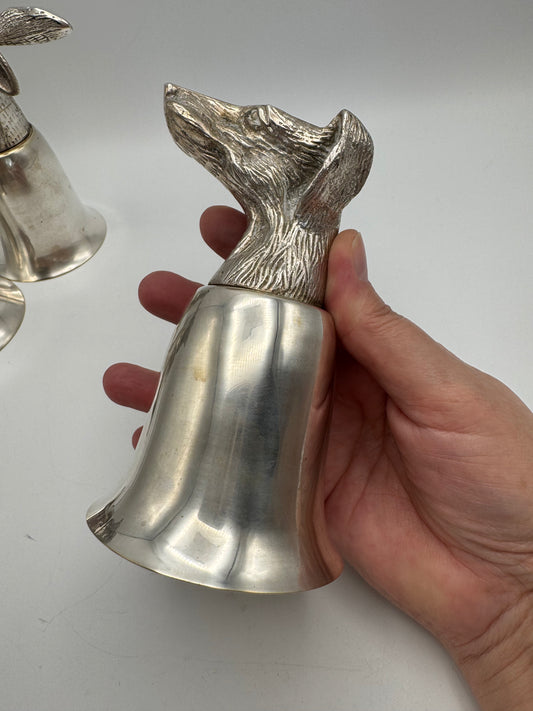 Vintage Stirrup Cup Silver Plate HOUND Equestrian ESTATE FIND Ca.5.5”h