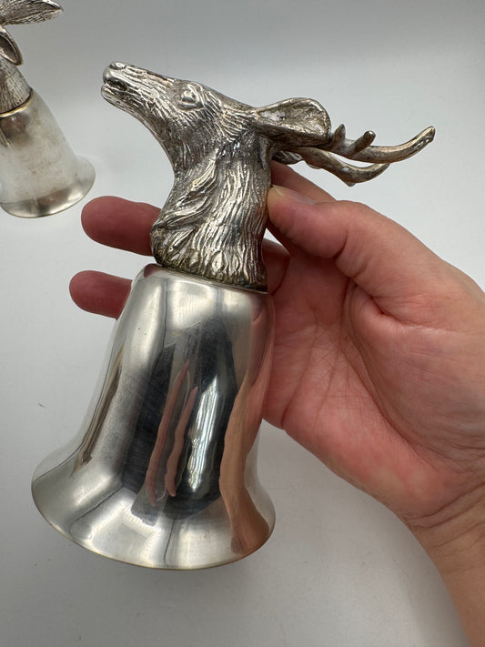 Vintage Stirrup Cup Silver Plate STAG Equestrian ESTATE FIND Ca.5.5”h
