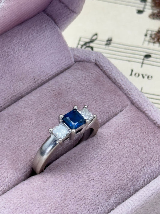 14k A JAFFE Natural Sapphire & Natural Diamond Ring Size 6.5 with APPRAISAL 2008