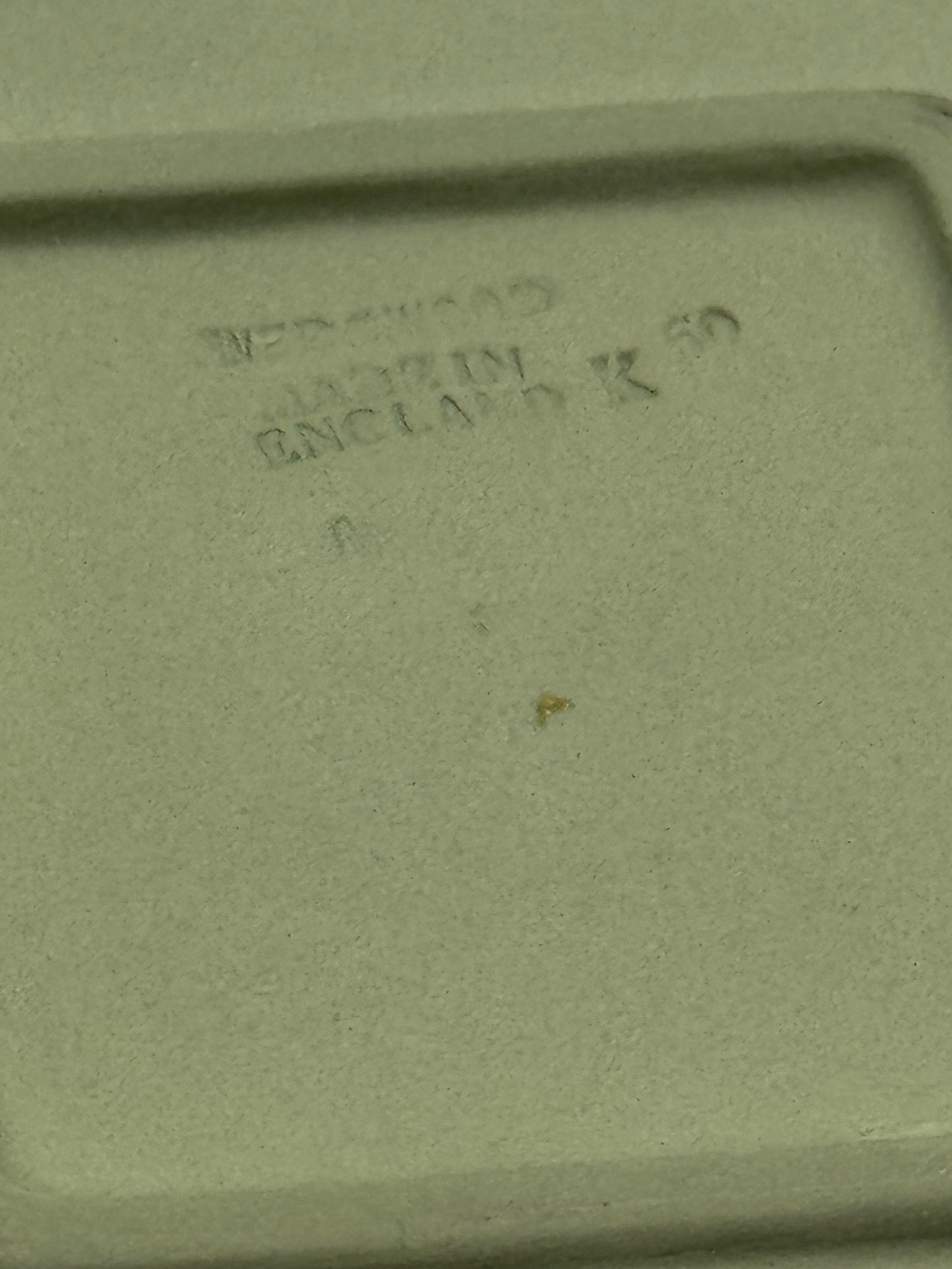 1960 Wedgwood Olive Green Jasperware Scalloped Trinket Dish England