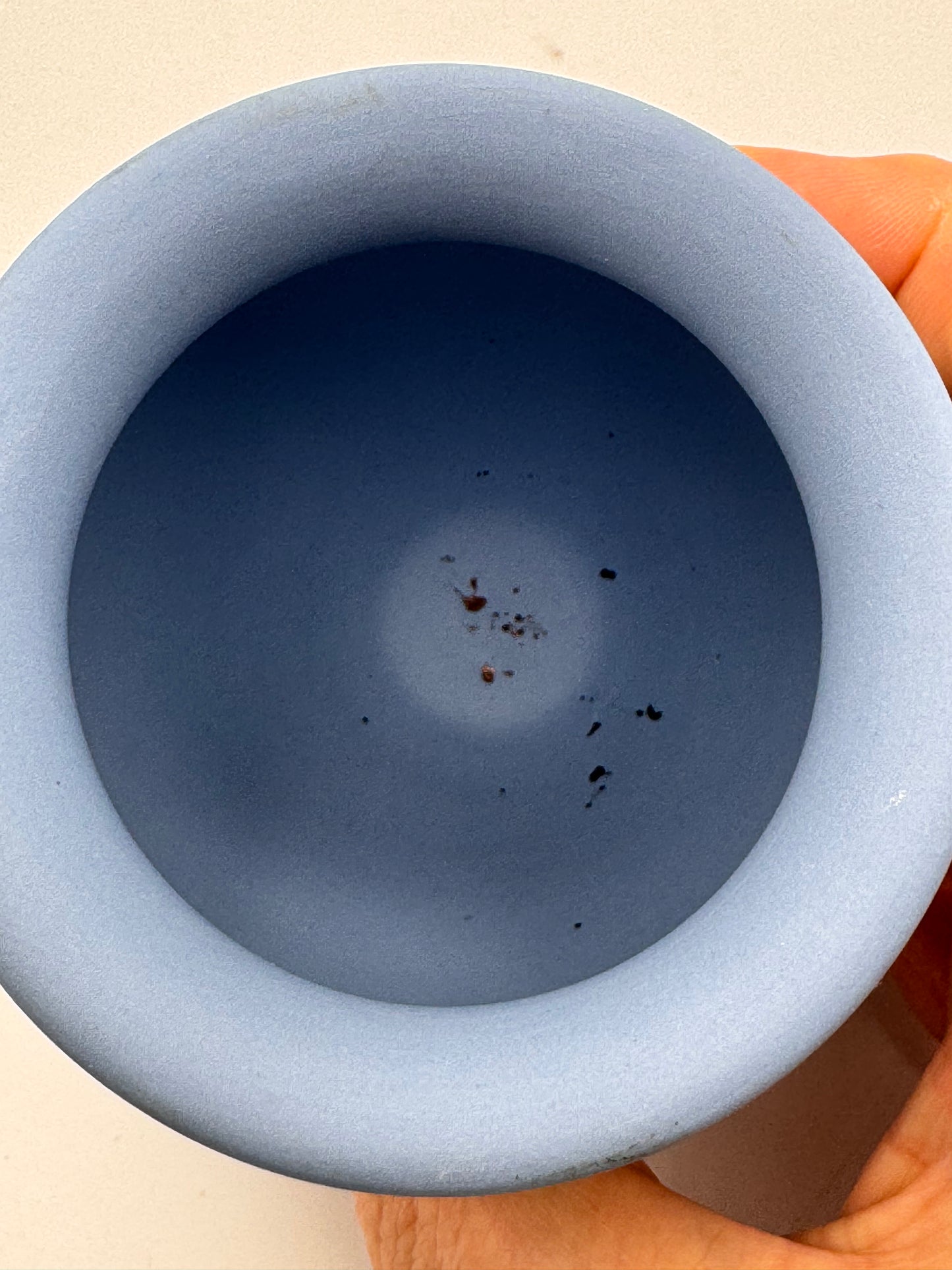 1972 Wedgwood Blue Jasperware Classical Relief Miniature Vase England