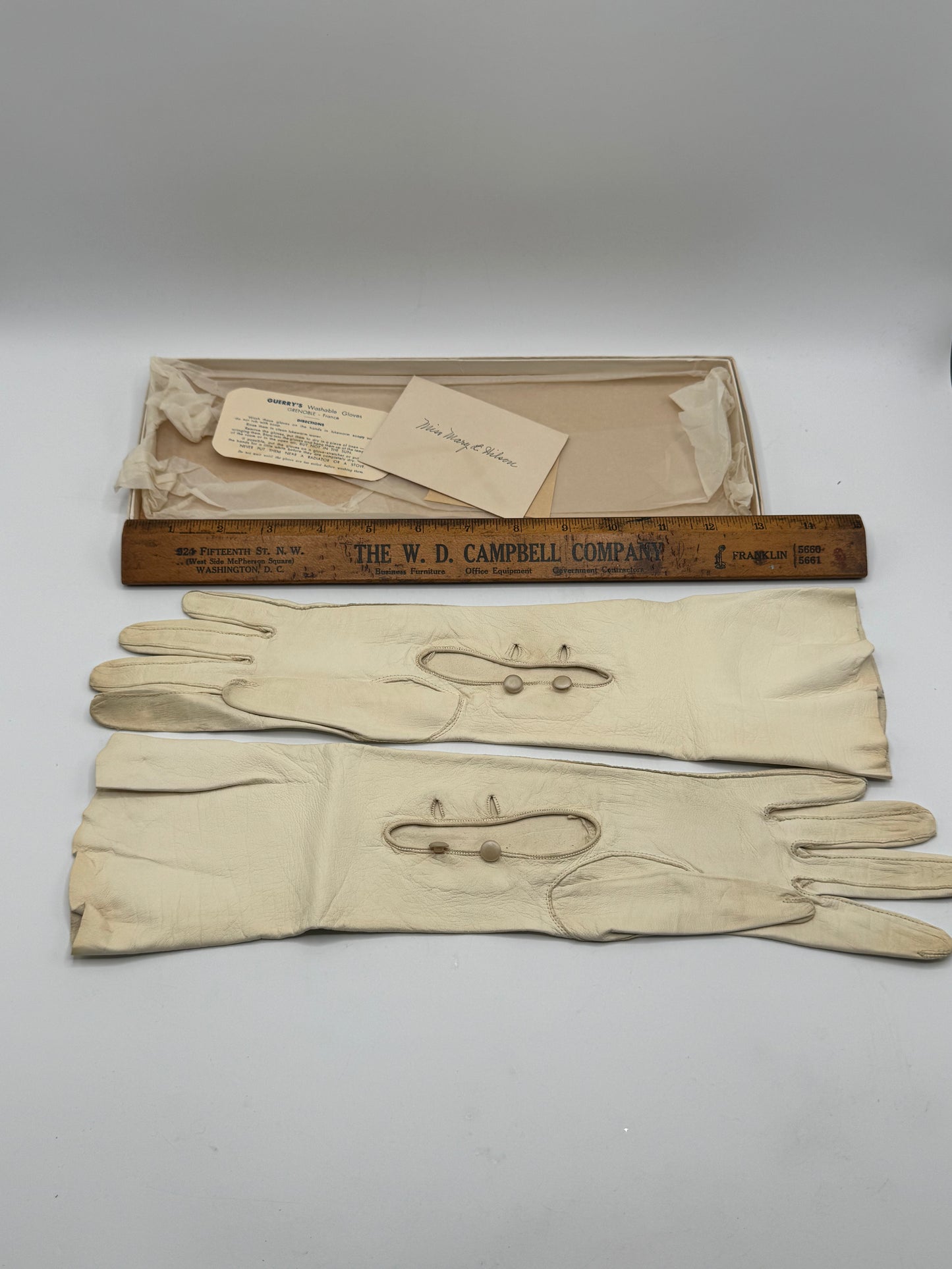 Vintage Guerry’s Washable Leather Gloves Size 6 In Box Instructions Grenoble France