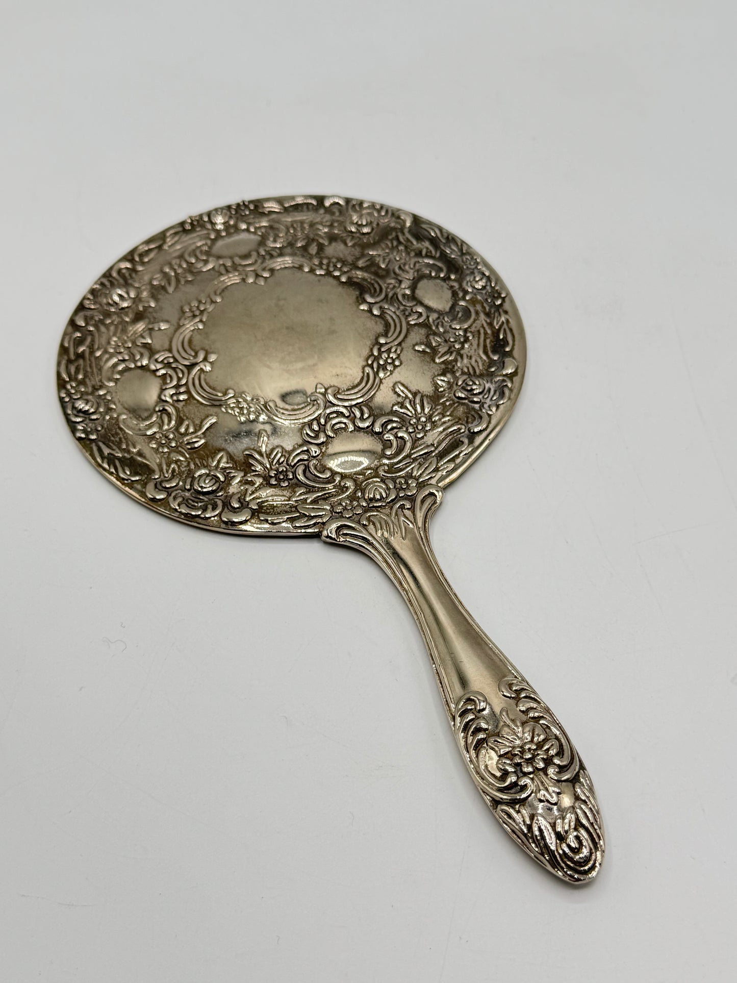 Vintage Silverplate Hand Mirror Vanity ANTIQUE STYLE