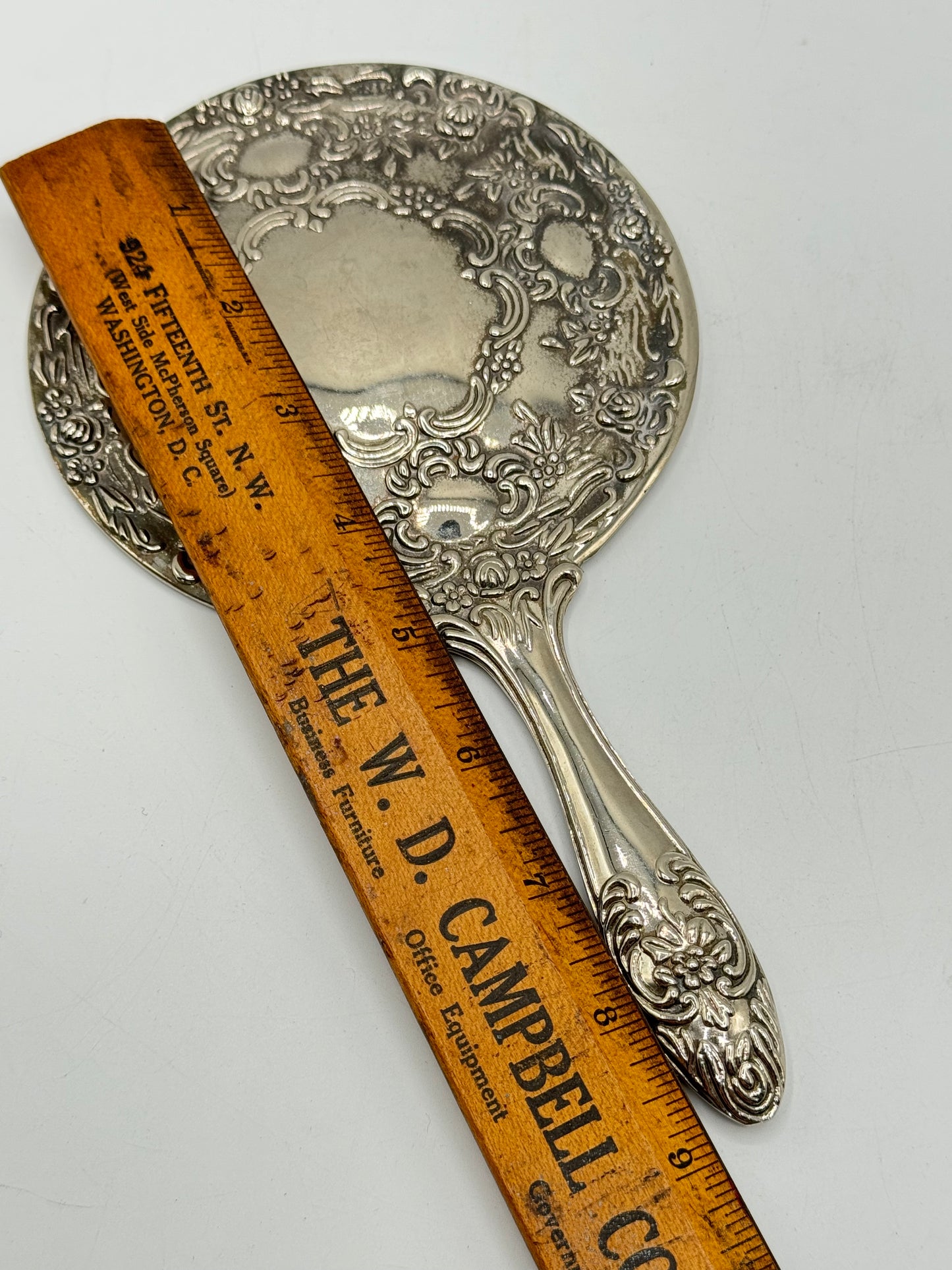 Vintage Silverplate Hand Mirror Vanity ANTIQUE STYLE