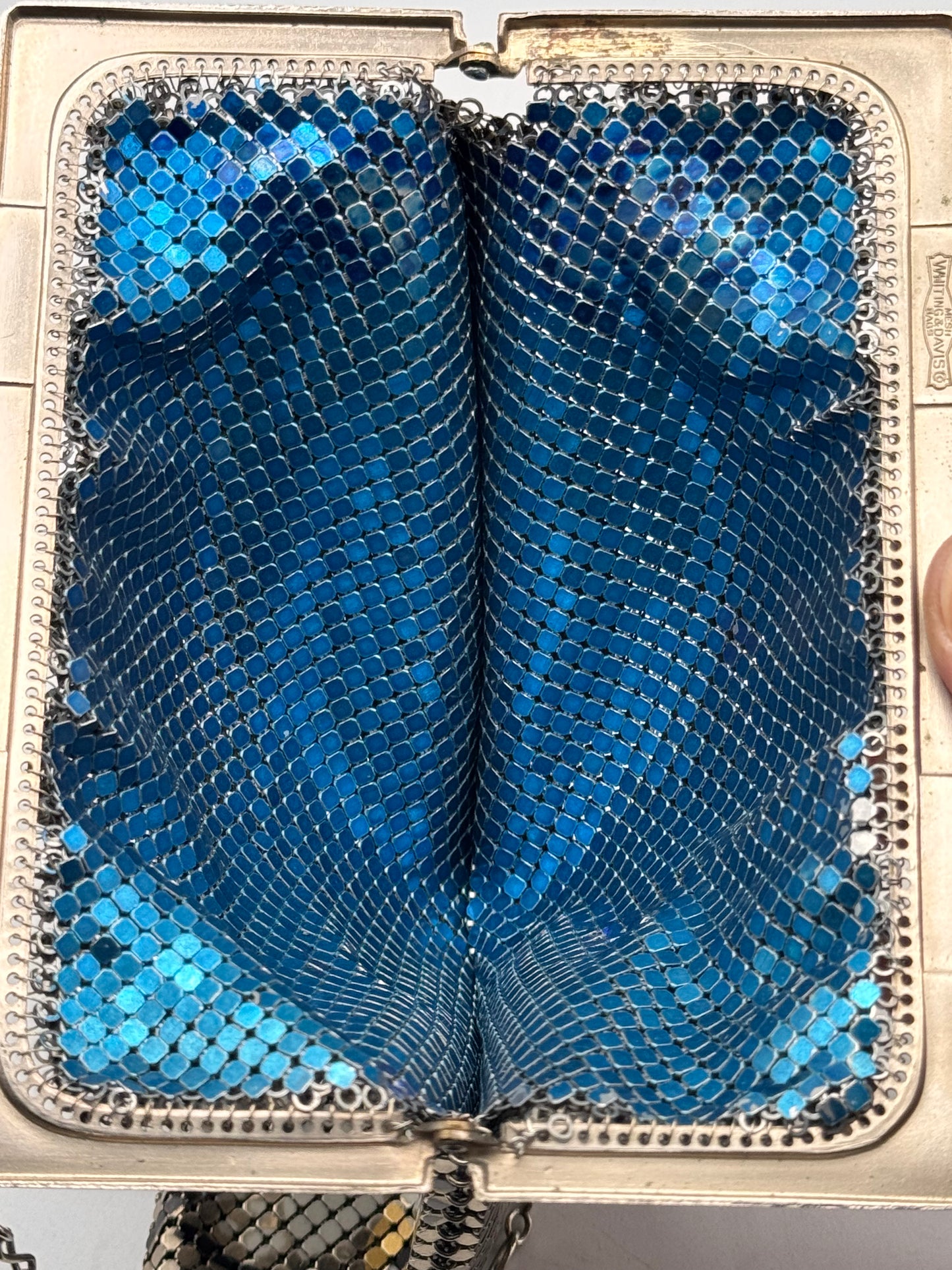 ICONIC Vintage 1920s Whiting & Davis Art Deco Spiderweb Mesh Flapper Evening Purse