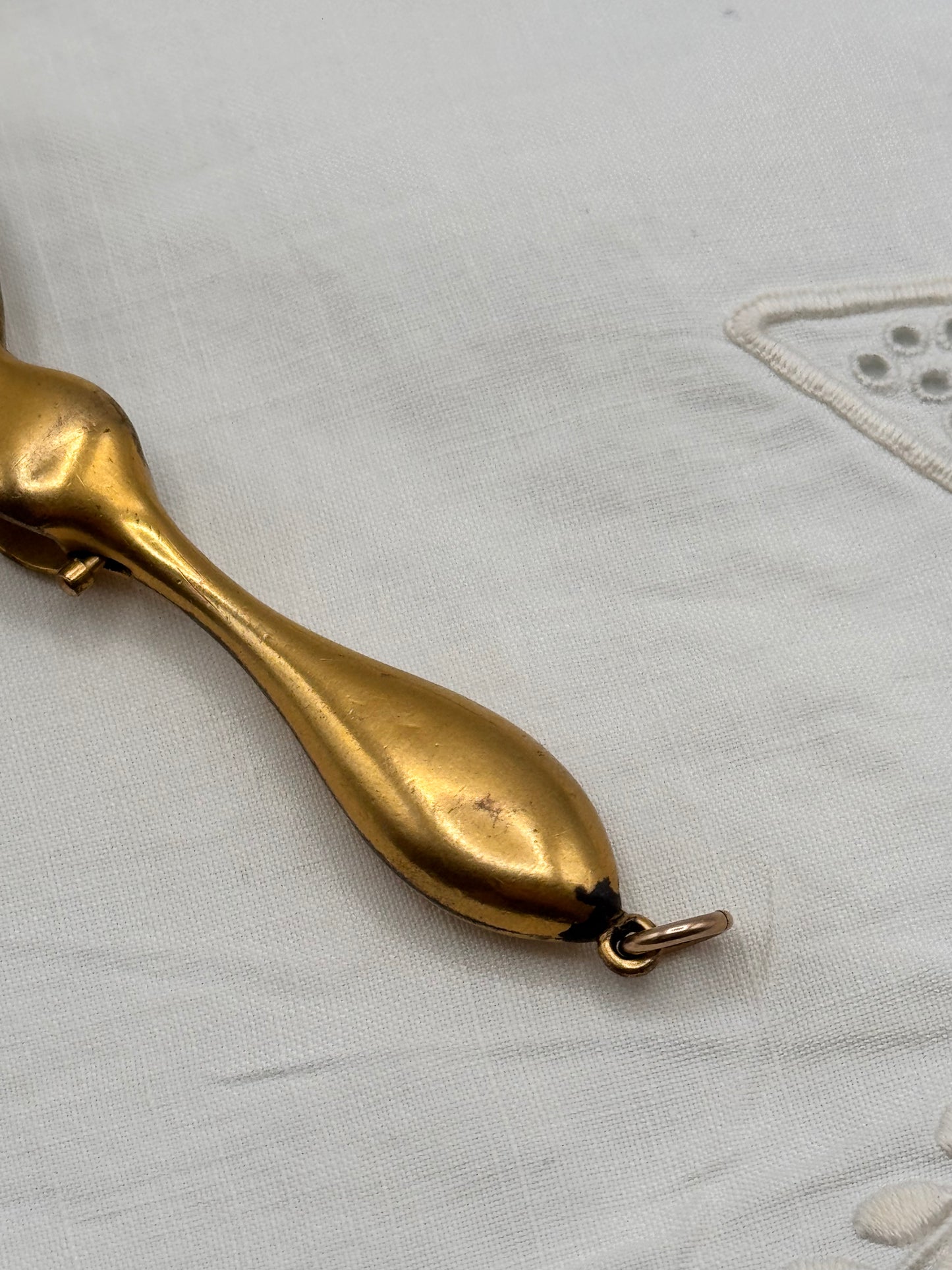 Antique Gold-Filled Lorgnette Folding Opera Glasses 4.5” Monogrammed