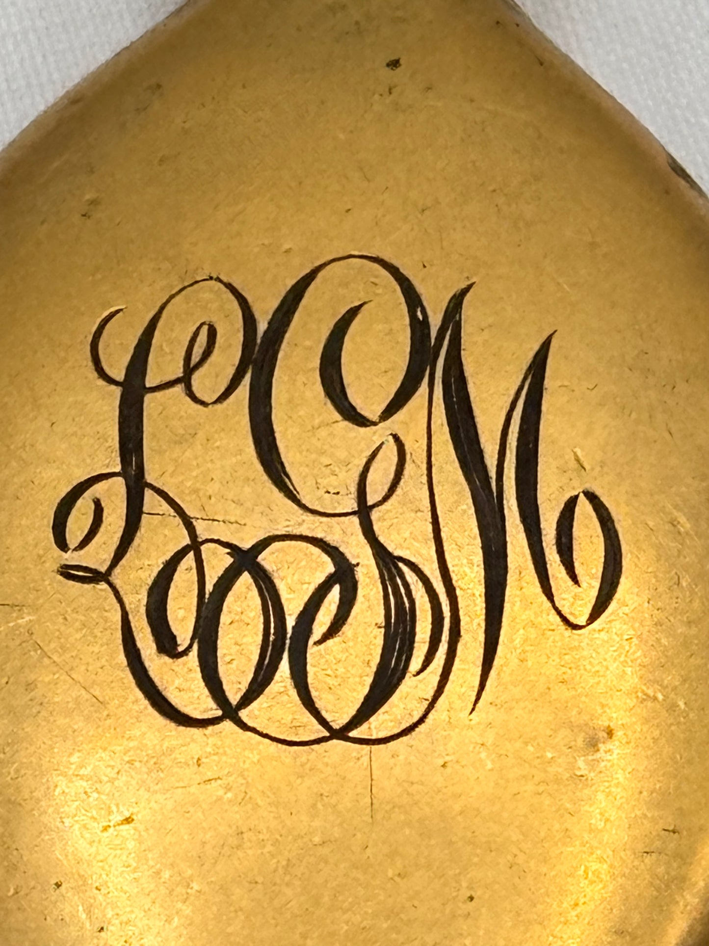 Antique Gold-Filled Lorgnette Folding Opera Glasses 4.5” Monogrammed