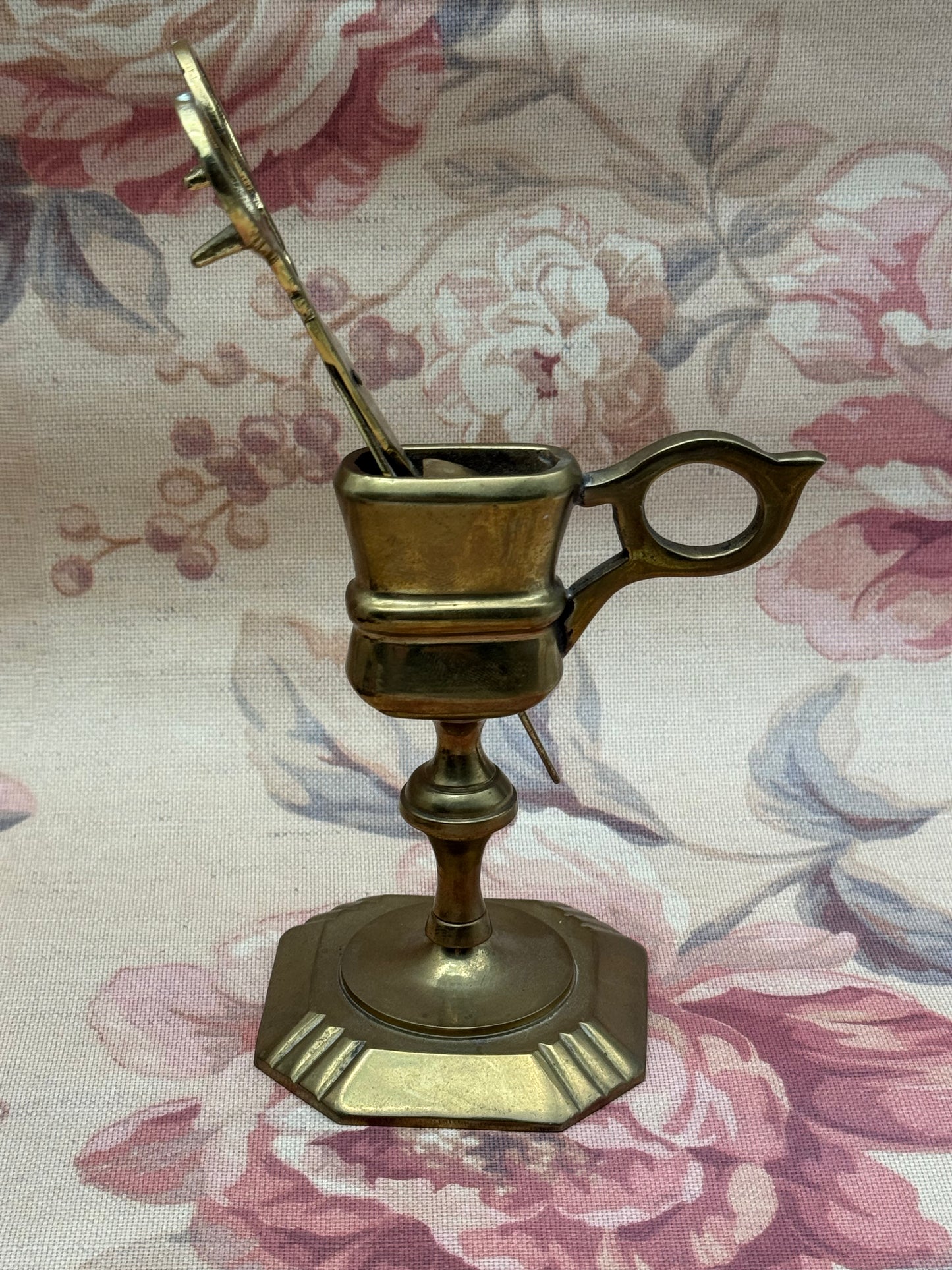 Vintage-Style Brass Candle Snuffer Wick Trimmer with Holder – Reproduction