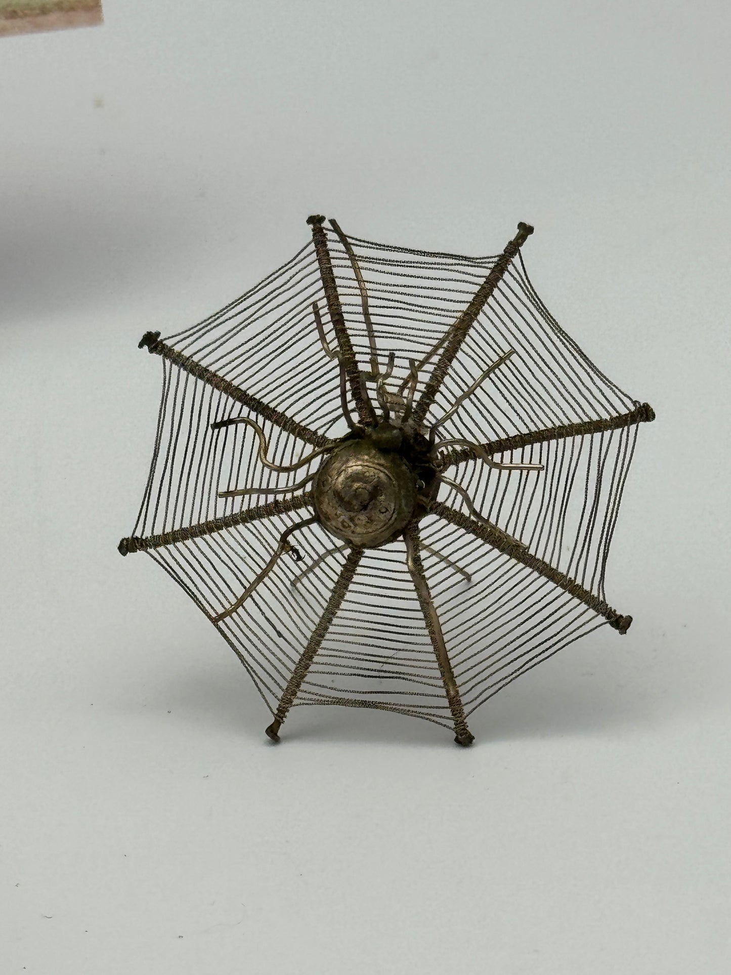 Vintage Antique Set of 6 Silver Spiderweb Place Card Holders – Circa Early 20th Century – Unique Table Decor (SET-C)