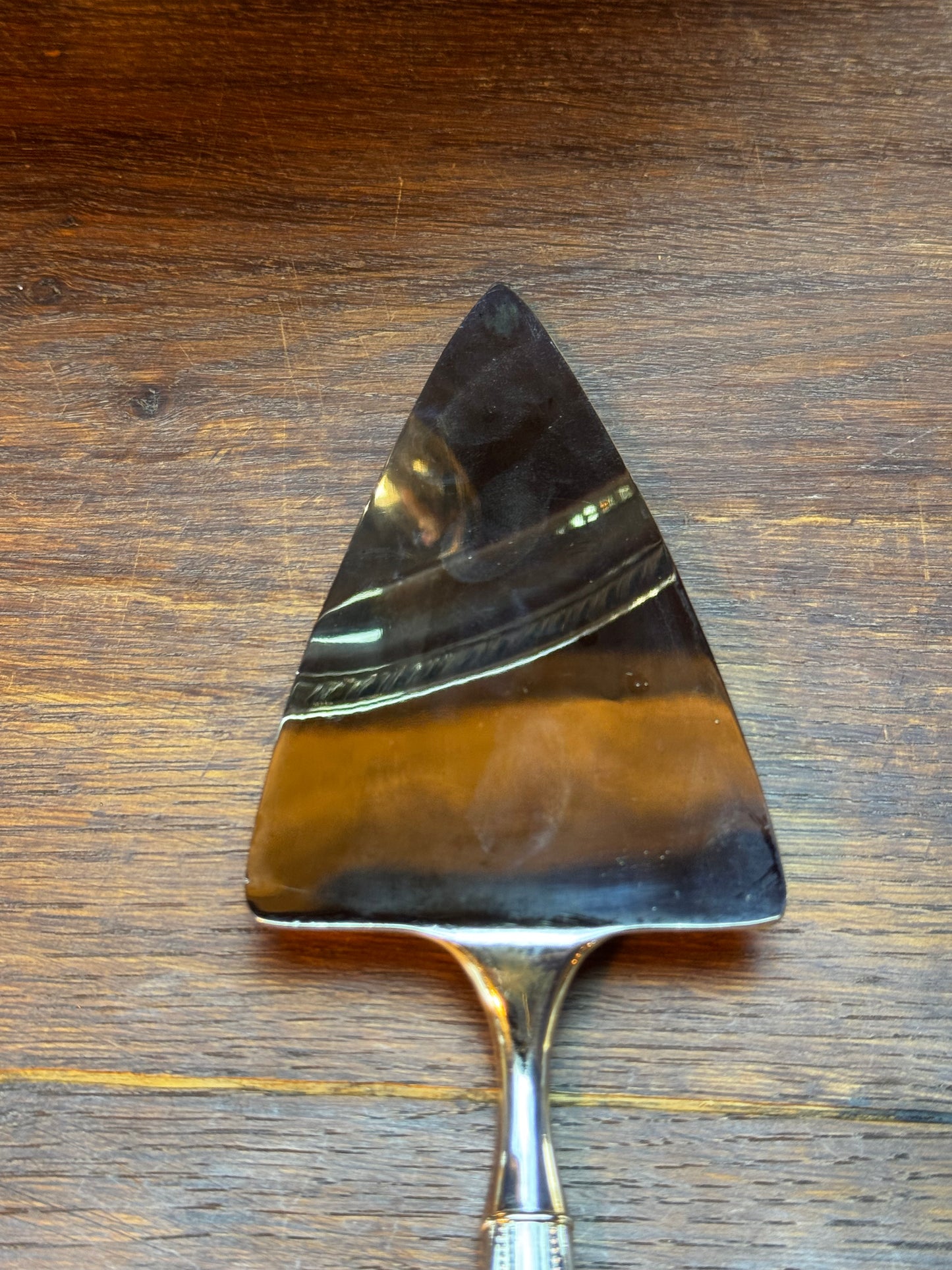 Vintage Silver Plate Pie Server Engraved Blade 10.5”