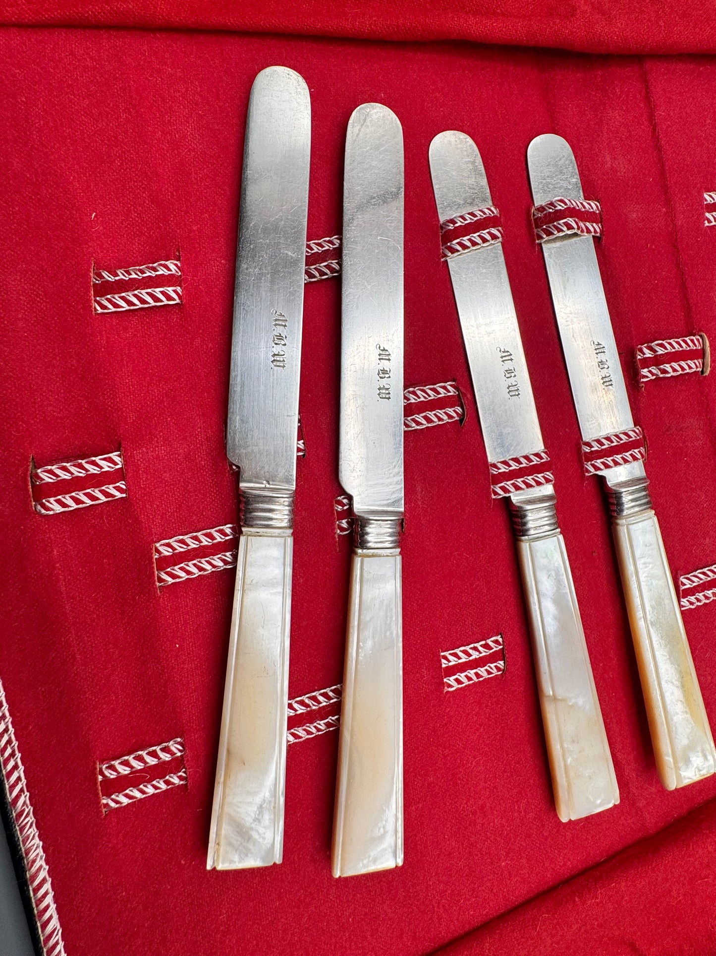 Set of Twelve Henry David New York Coin Silver Knives

Mother of Pearl Handles | Circa 1846–1867