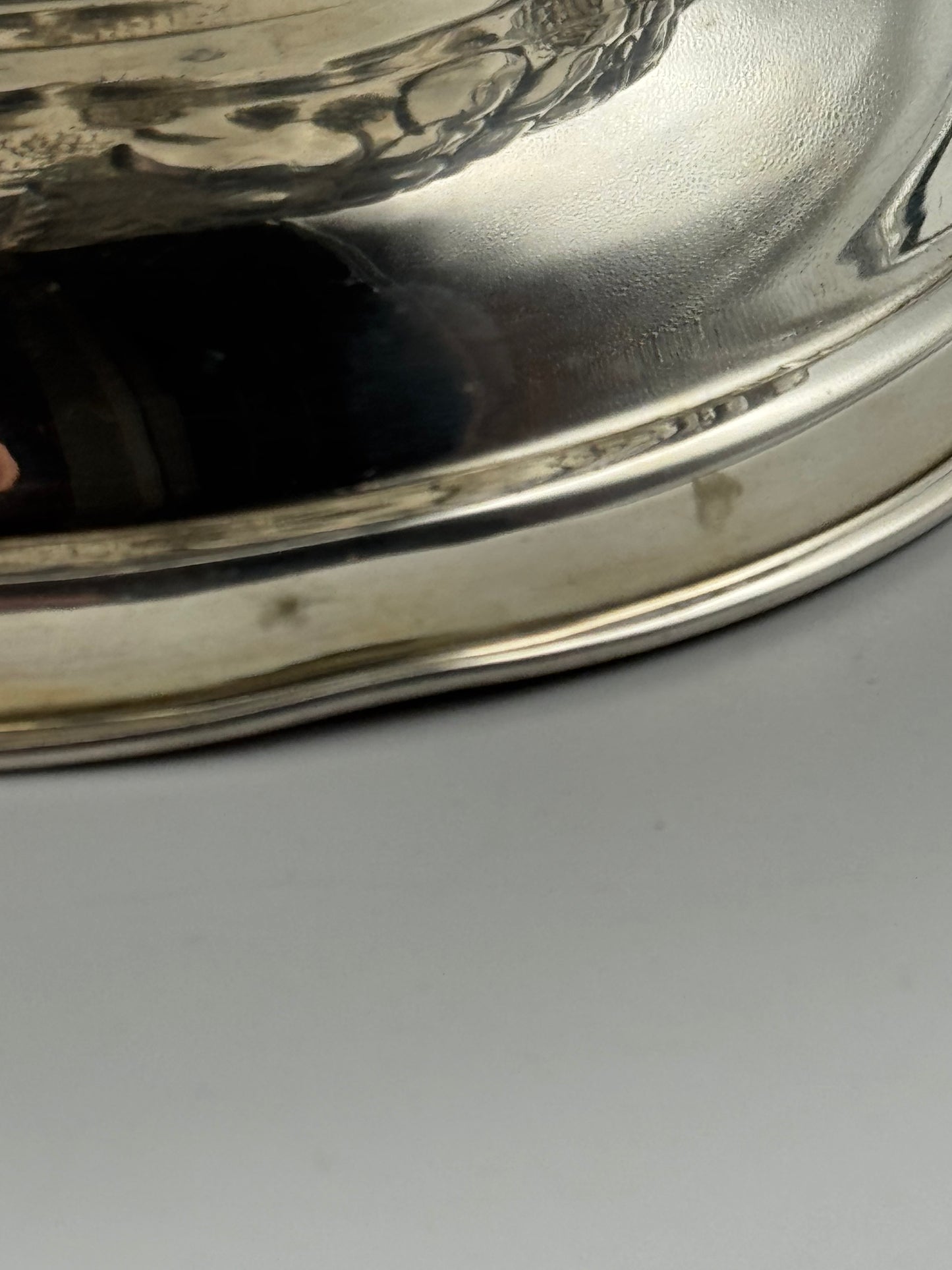 Silverplate Repousse “Punch Bowl” 12” Serpentine Edge Vintage Centerpiece