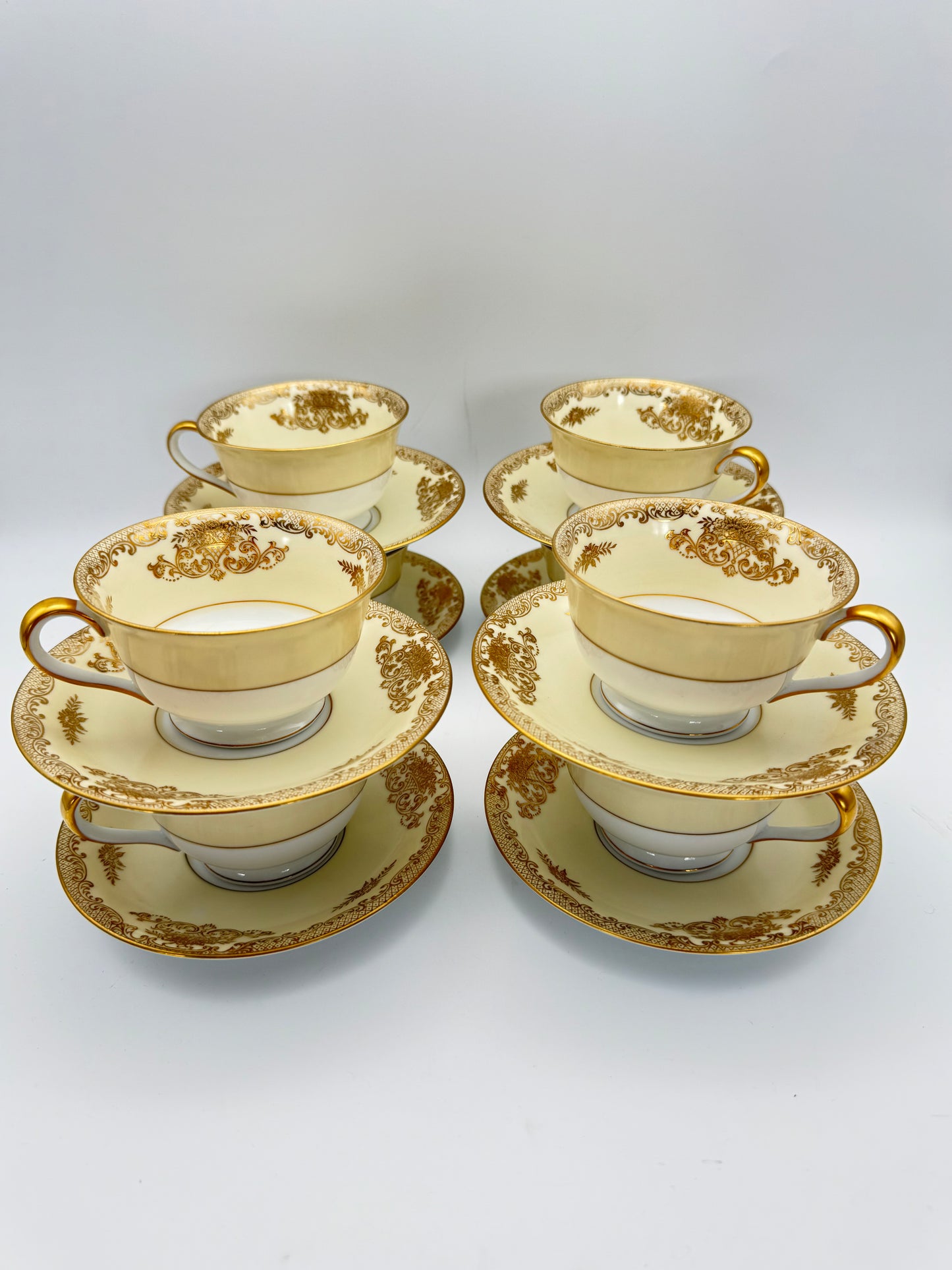 Set of 8 Noritake “Mayfield” Cups & Saucers ESTATE FIND