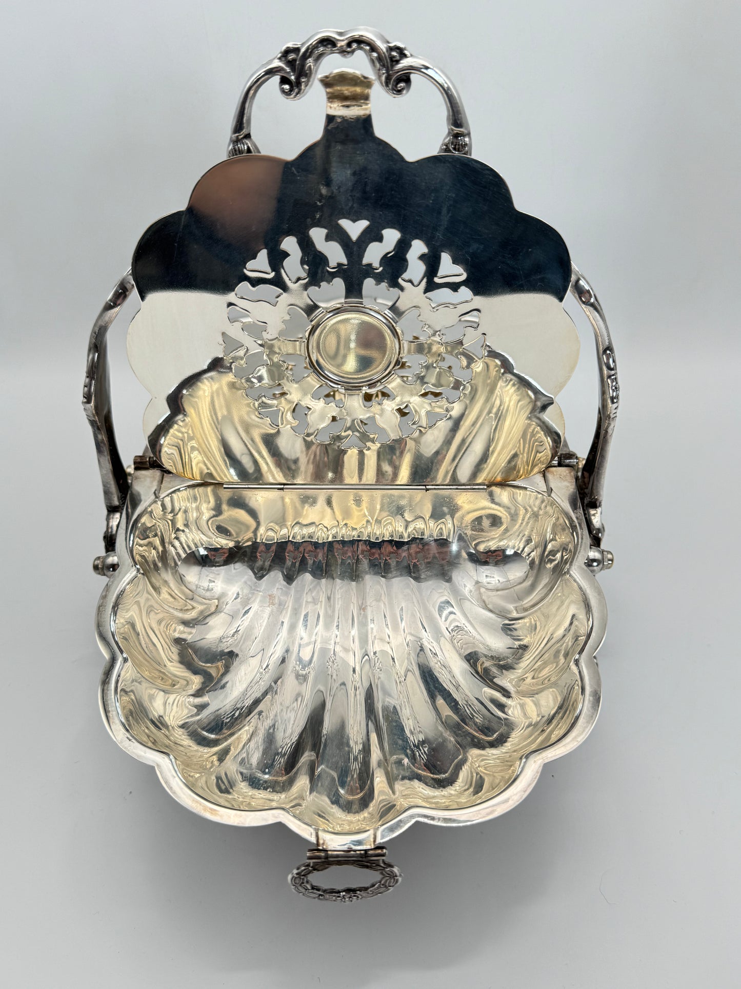 Waiting LIST ITEM‼️ Silver-plate Double Shell Biscuit Box Victorian STYLE FB Roger’s