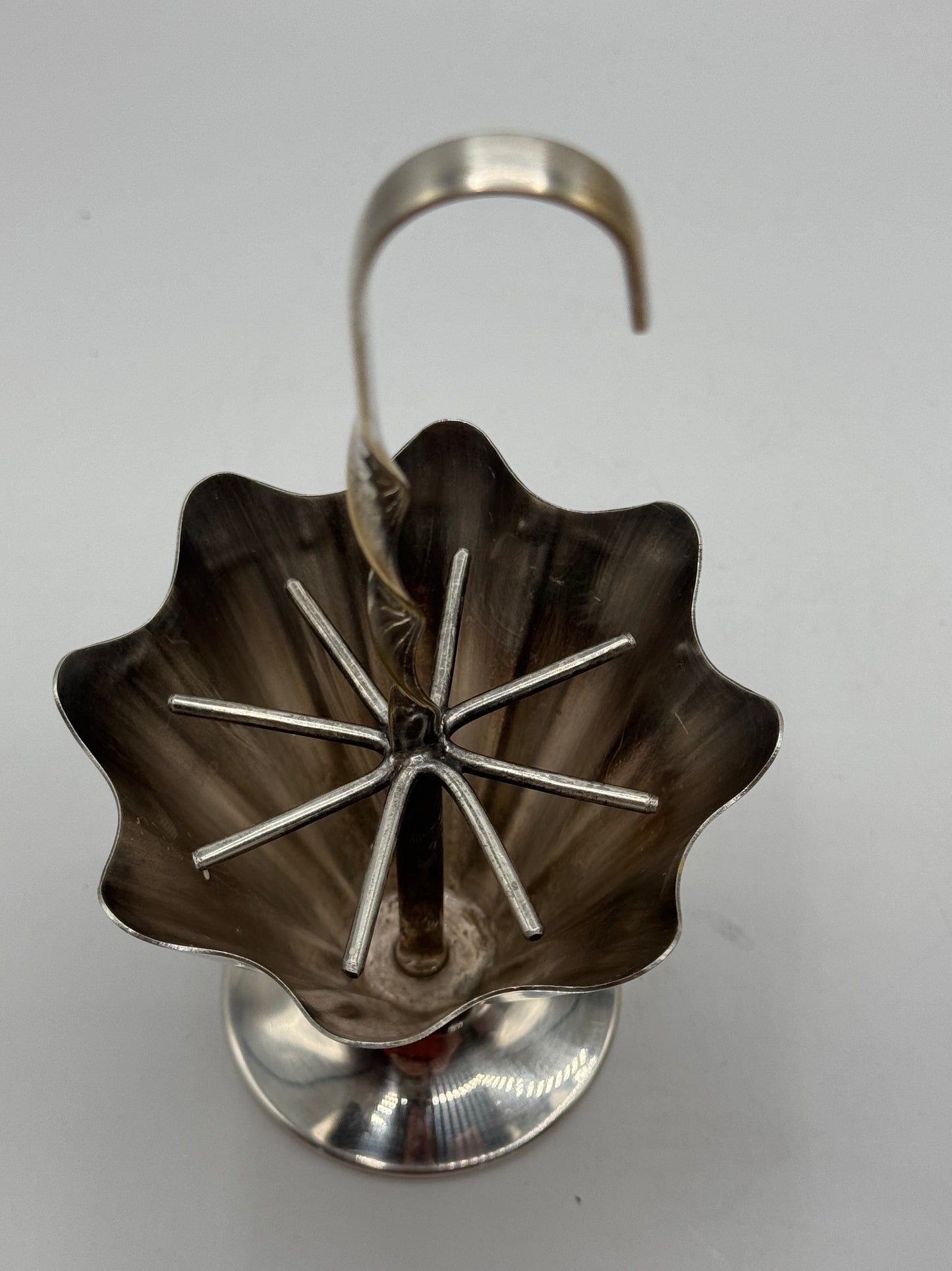 Vintage Umbrella Silverplate Cocktail Fork Pick Straw Holder Made In England